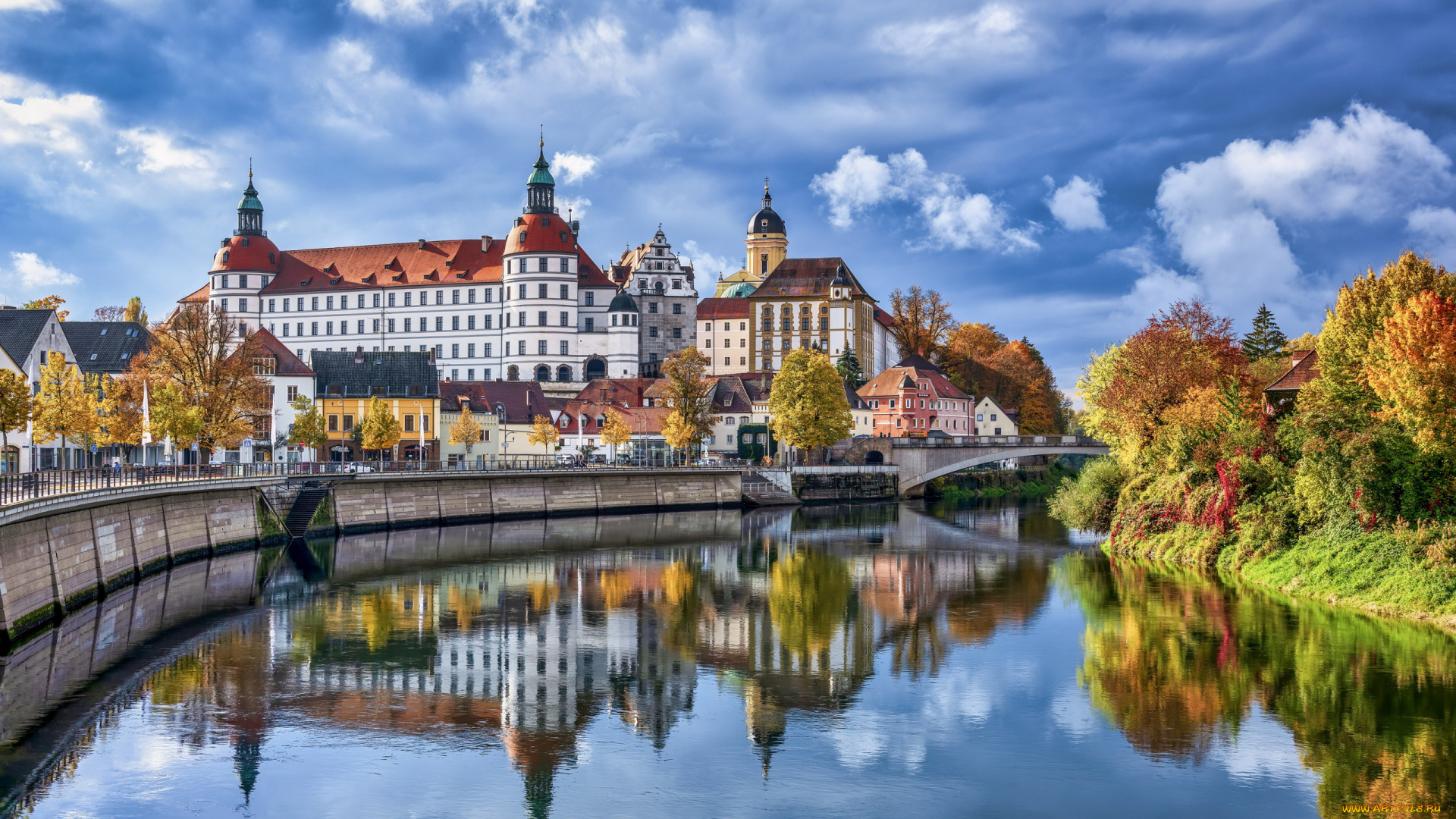 neuburg, castle, bavaria, germany, города, замки, германии, neuburg, castle