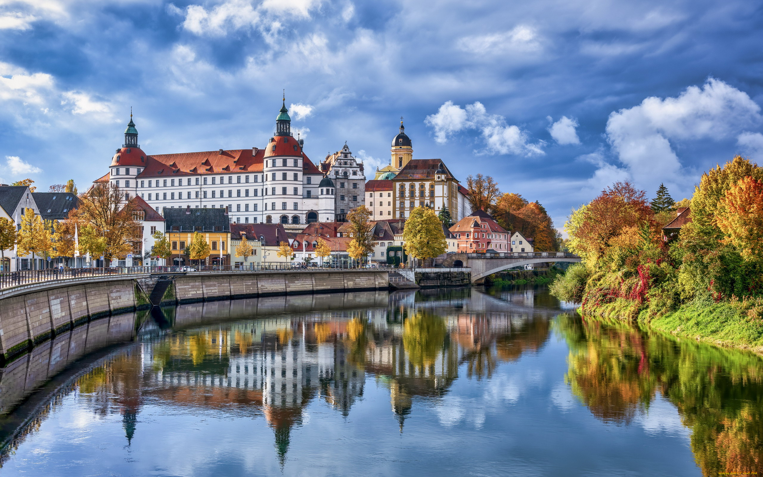 neuburg, castle, bavaria, germany, города, замки, германии, neuburg, castle