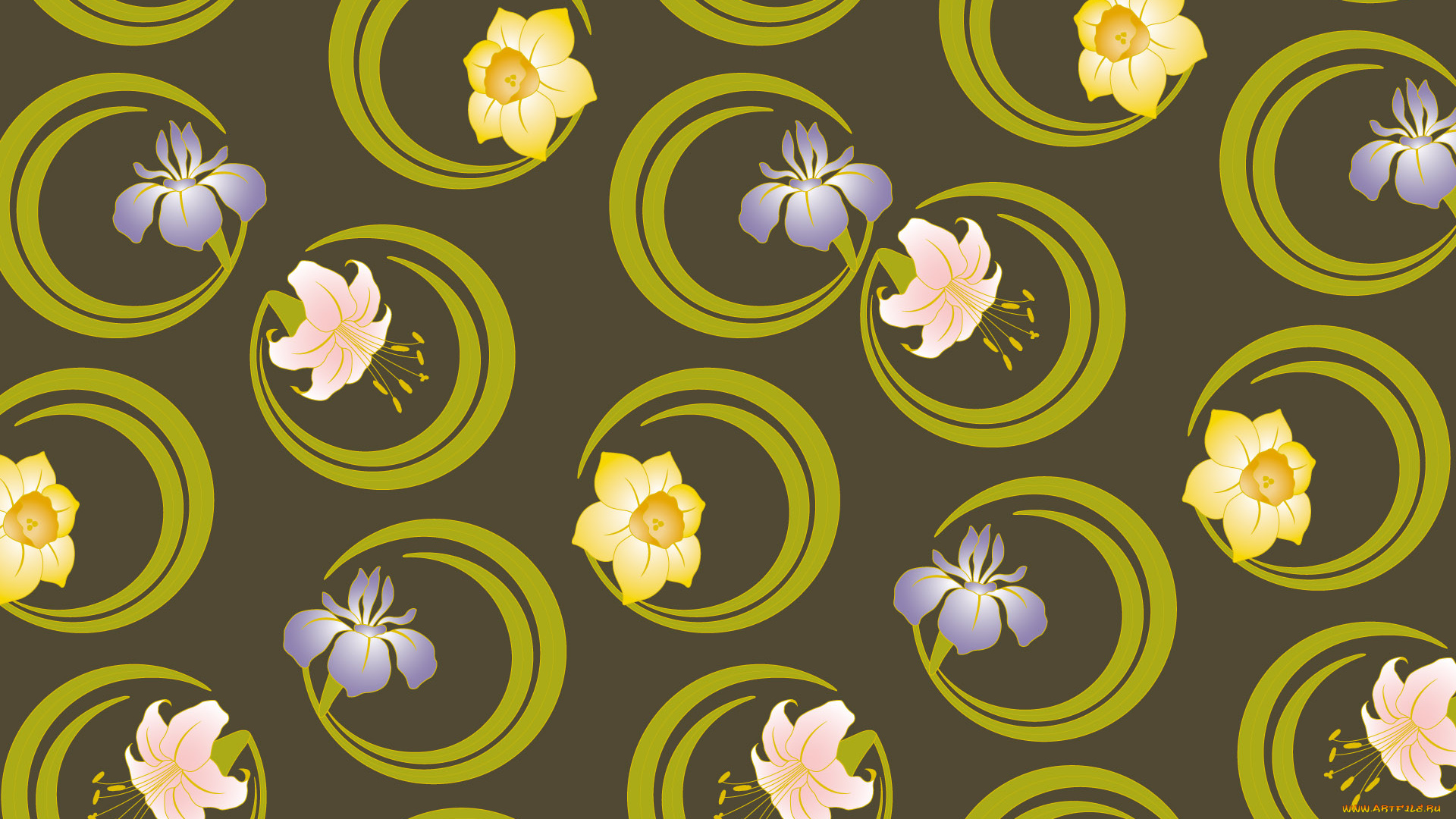 рисованные, цветы