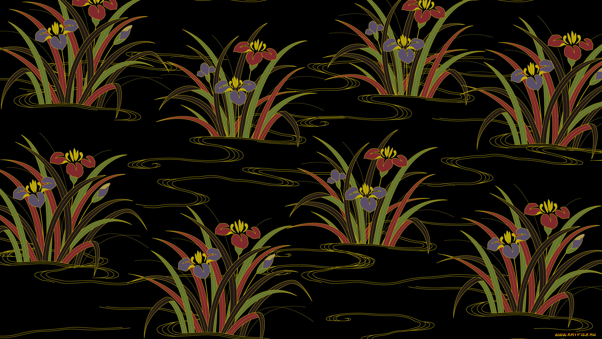 рисованные, цветы