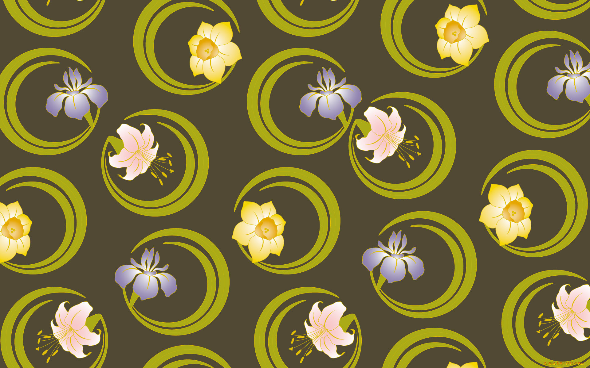 рисованные, цветы