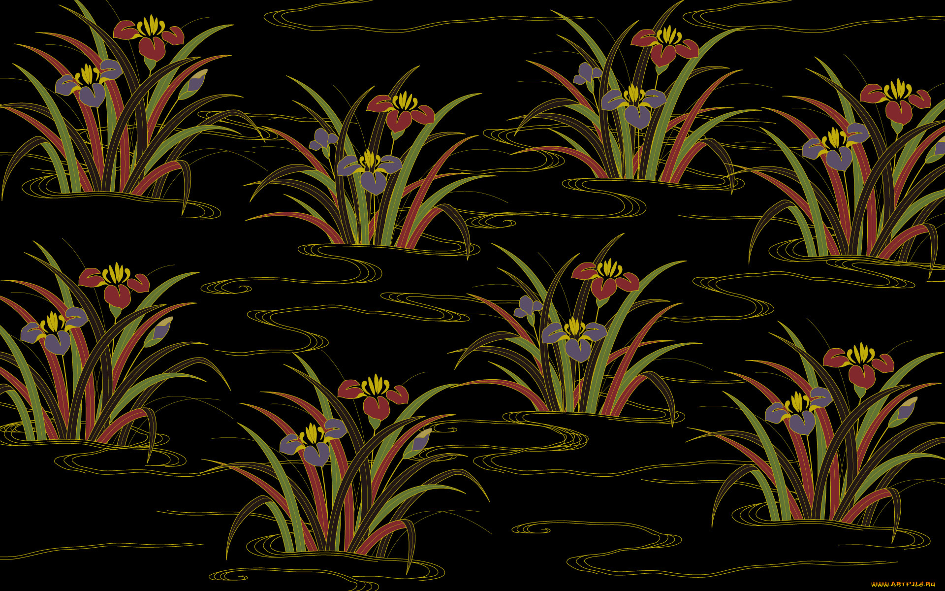 рисованные, цветы