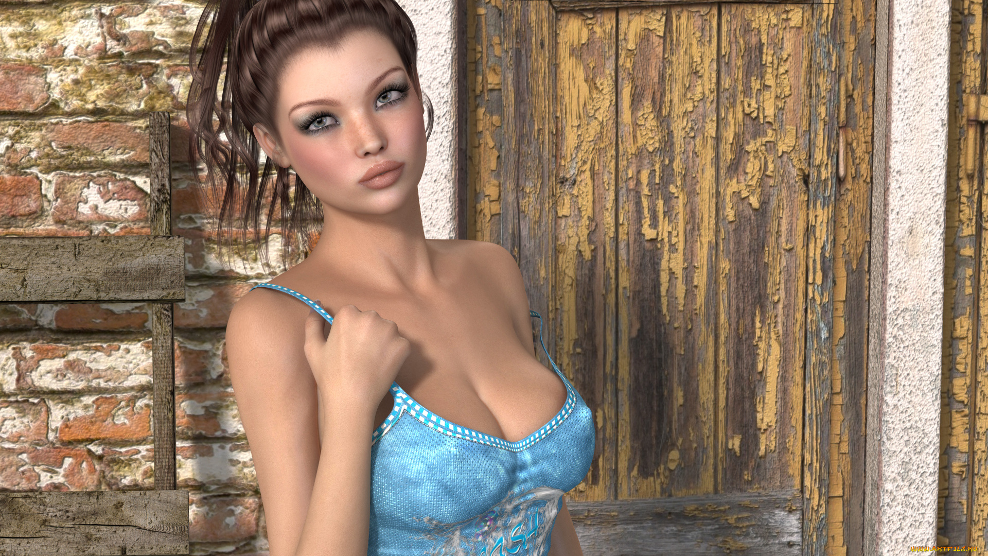 3д, графика, people, люди, девушка, грудь