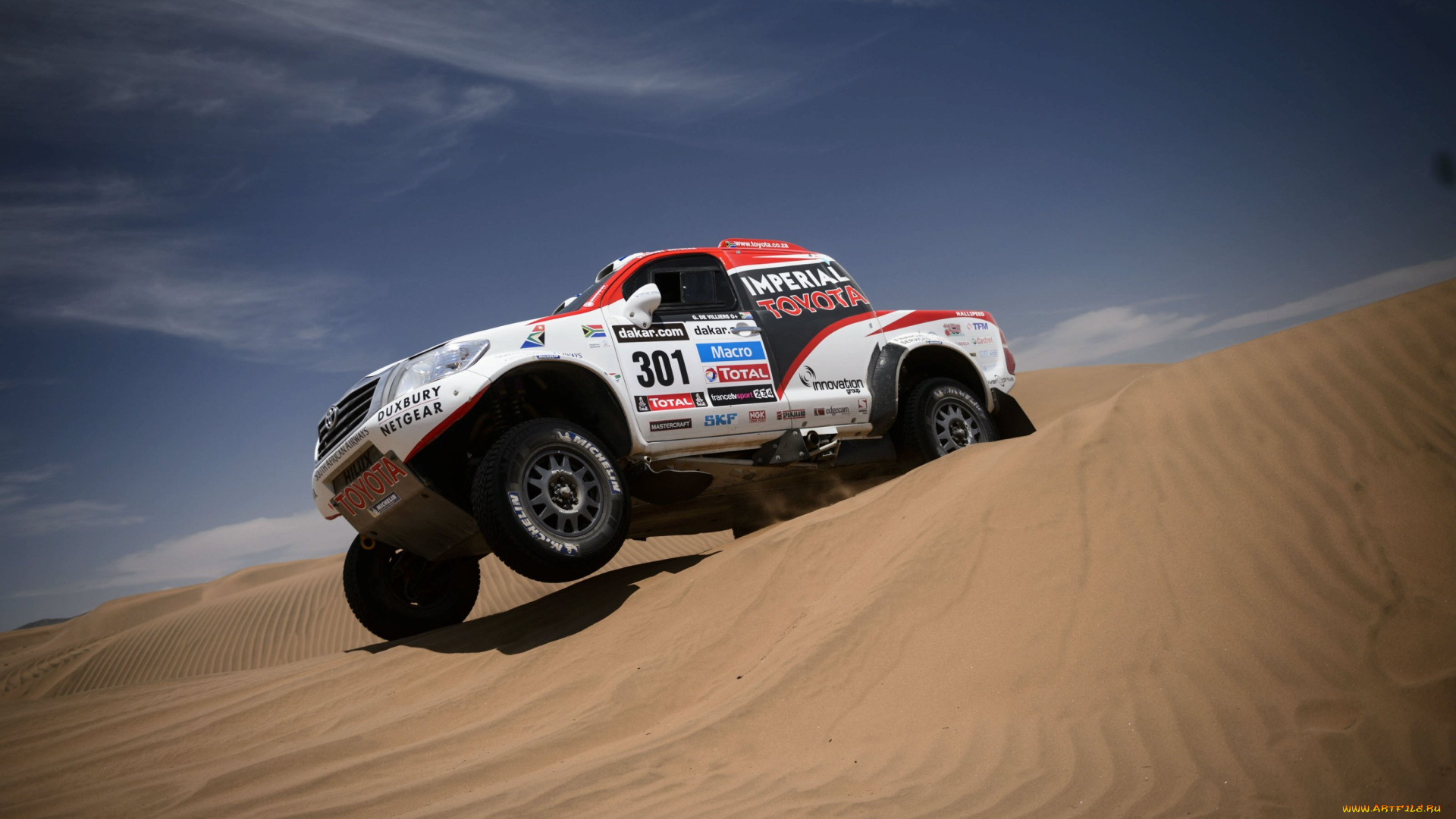 спорт, авторалли, toyota, hilux, rally, соревнование, dakar, дюна, внедорожник, колеса, передок