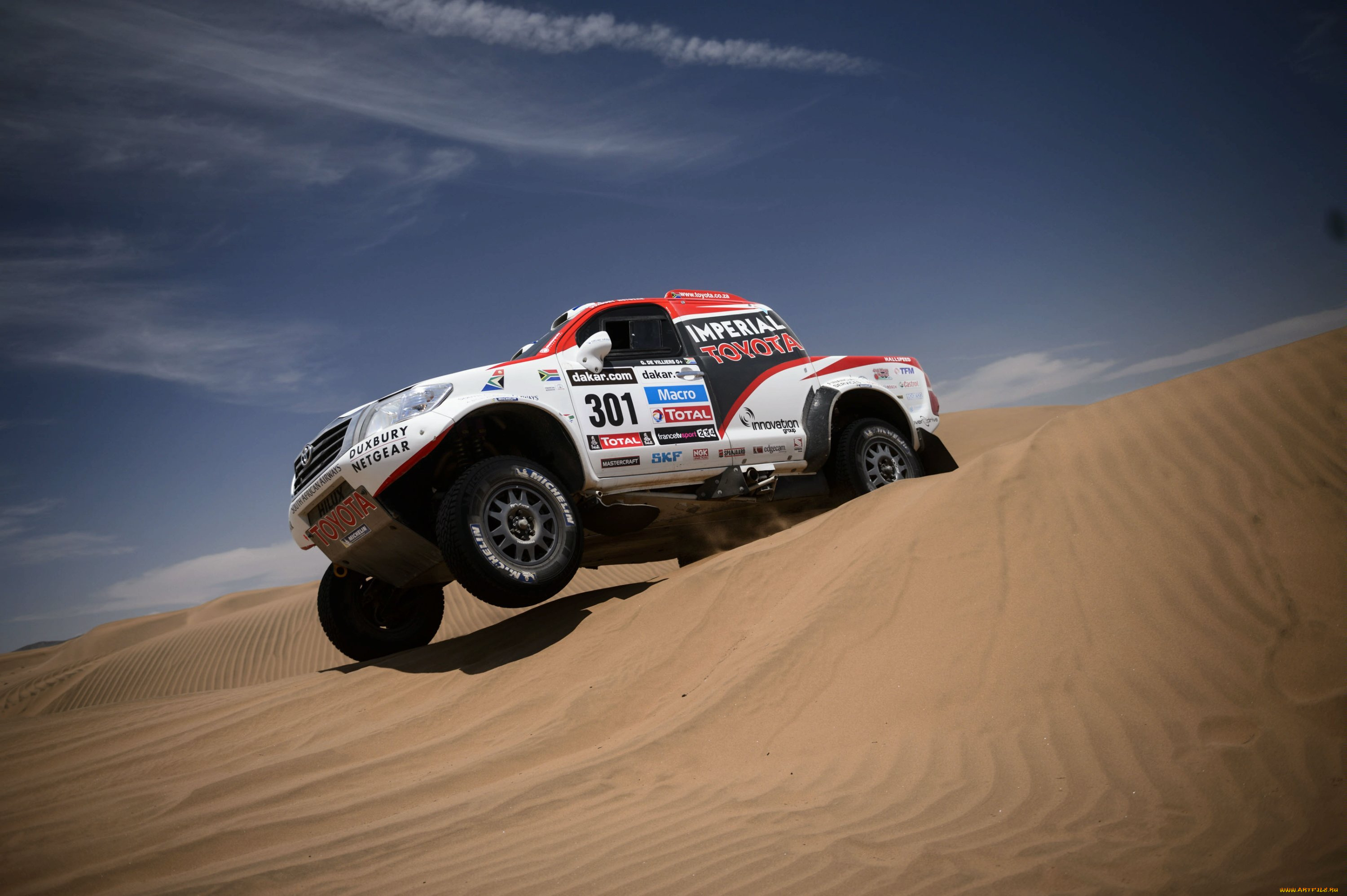 спорт, авторалли, toyota, hilux, rally, соревнование, dakar, дюна, внедорожник, колеса, передок