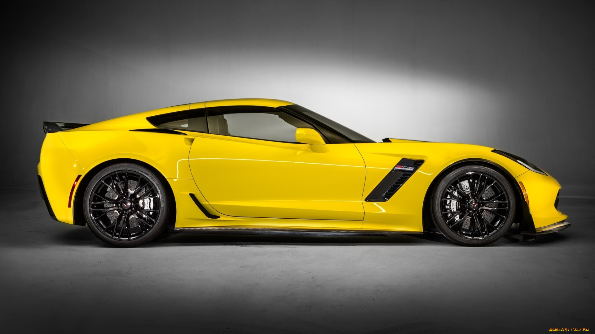 автомобили, corvette, stingray, z06, c7, 2014г, желтый