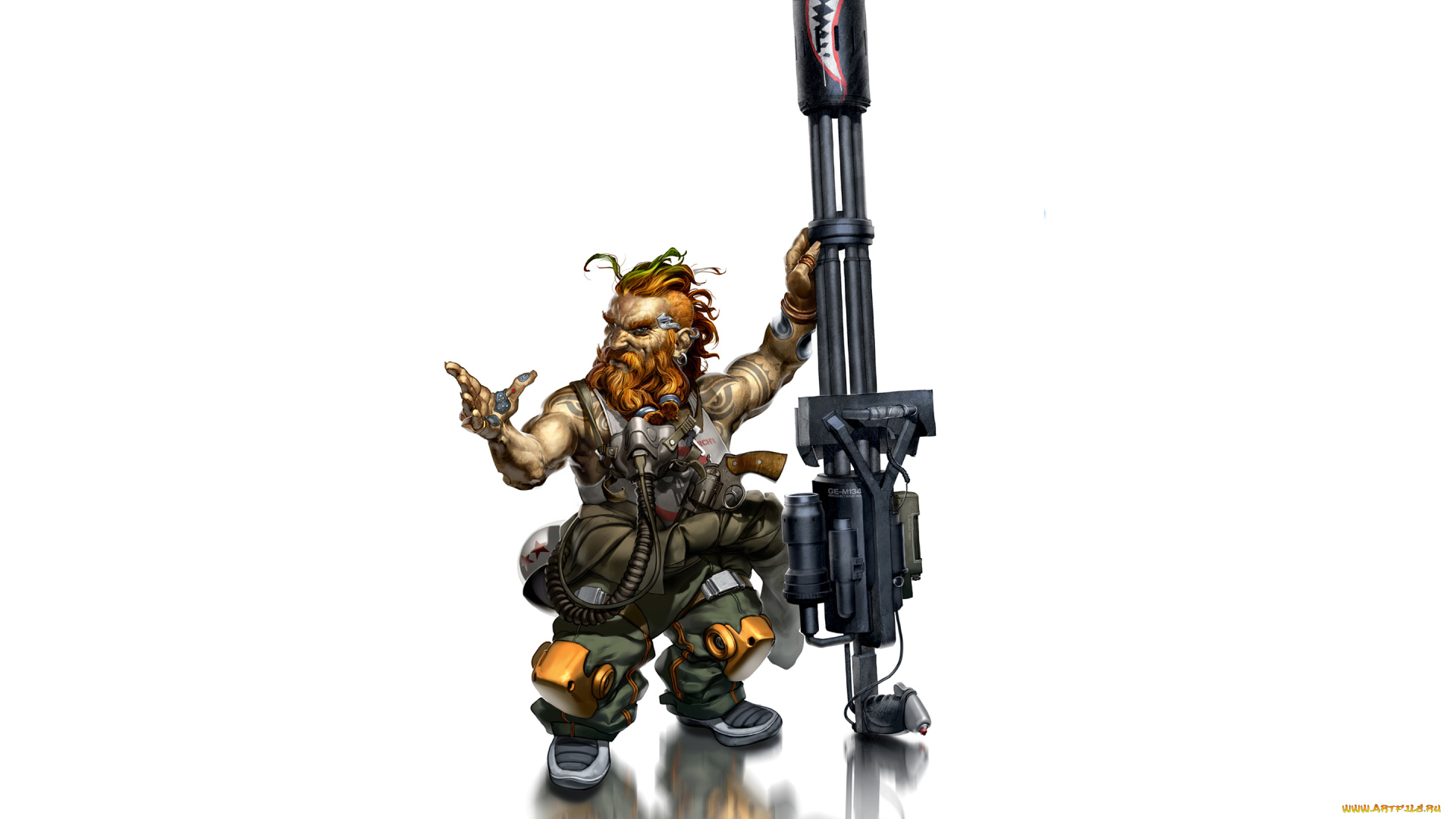 Человек, с, оружием, фэнтези, люди, бородатый, человек, оружие