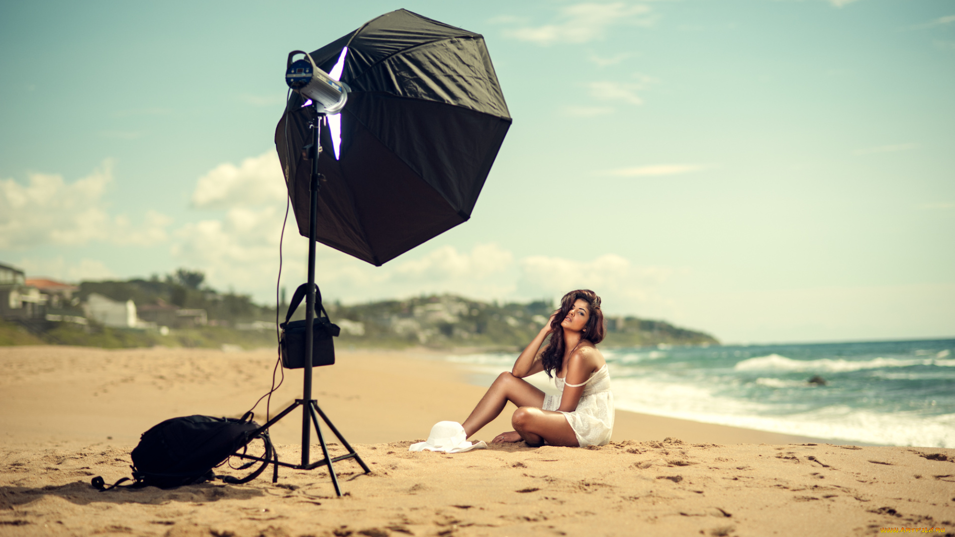 девушки, -unsort, , брюнетки, , шатенки, девушка, пляж, океан, фотосессия