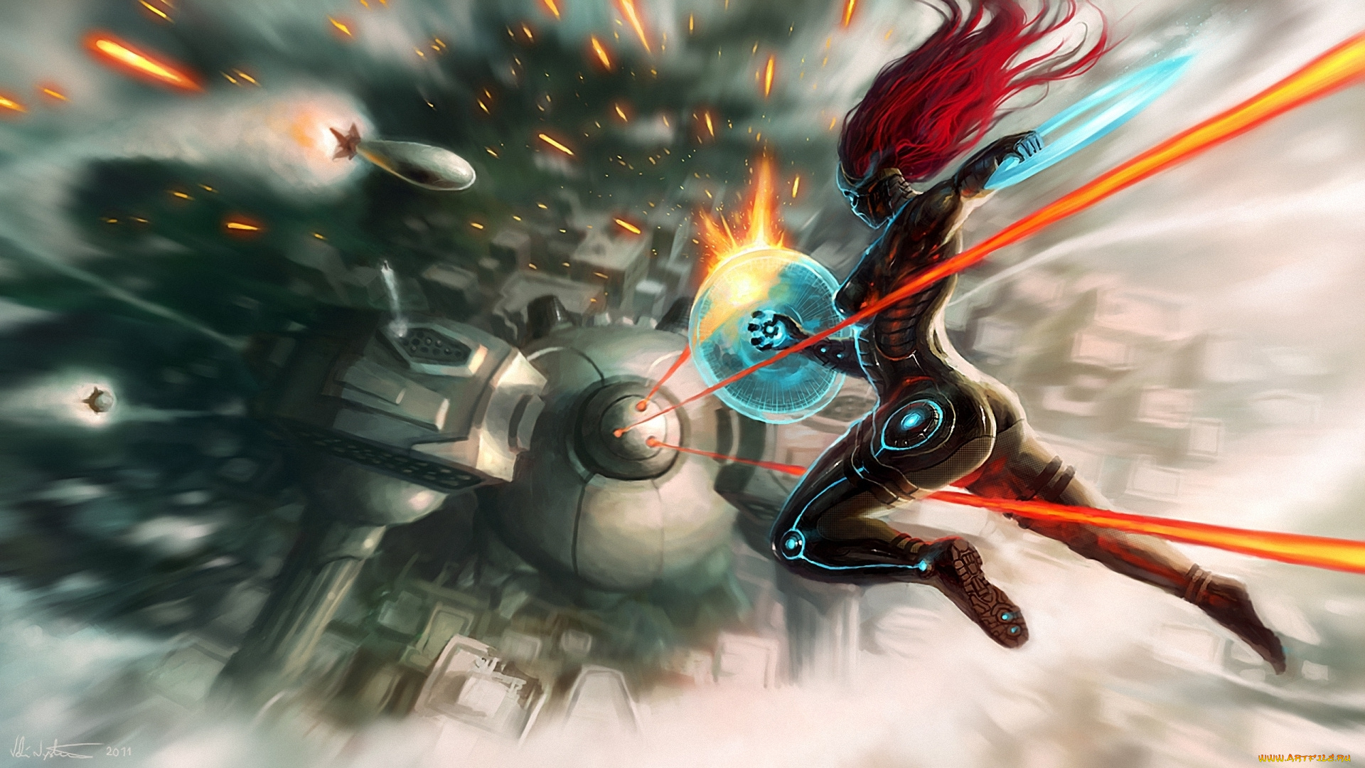 фэнтези, роботы, , киборги, , механизмы, киборг, сражение, щит