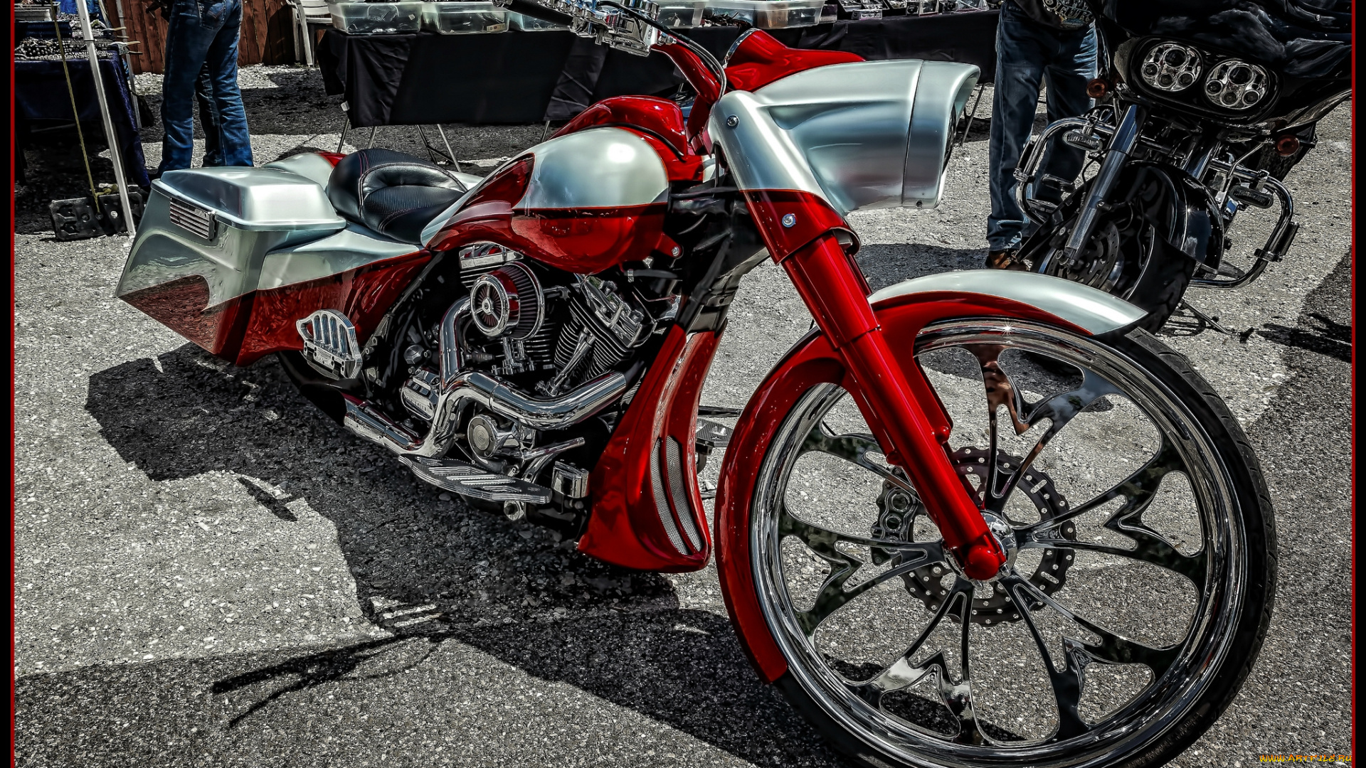 мотоциклы, harley-davidson, байк, площадка, улица