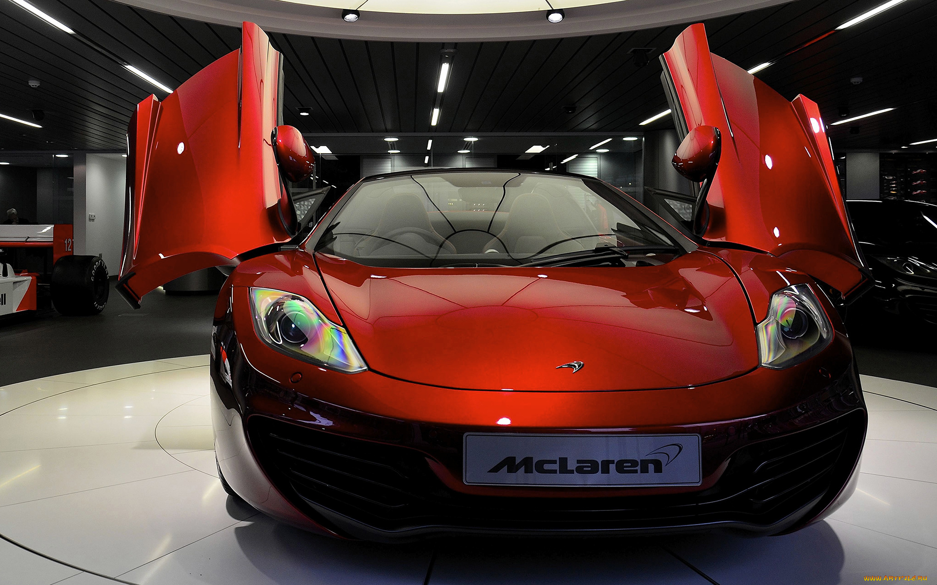 автомобили, выставки, и, уличные, фото, mclaren, красный