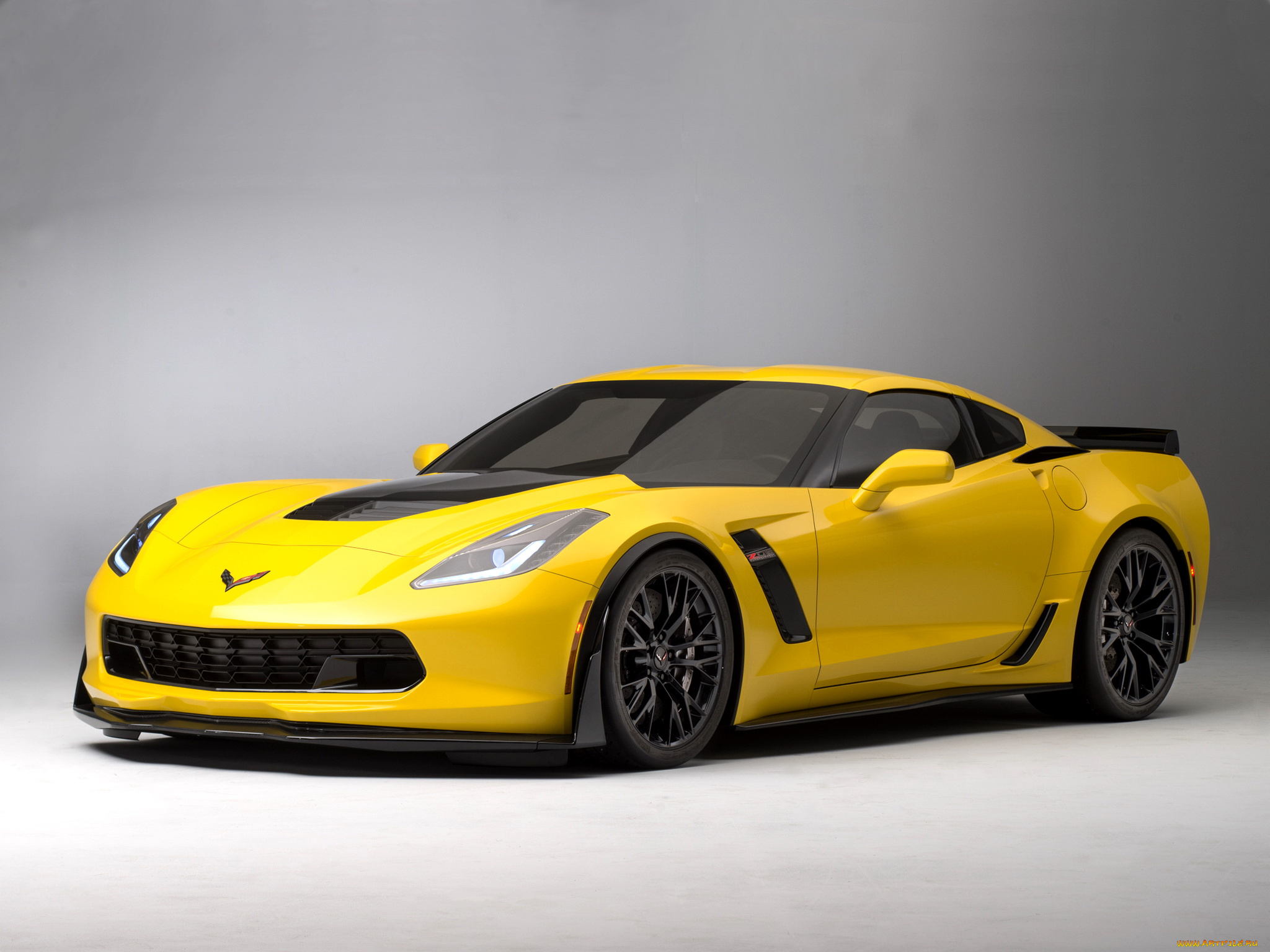 автомобили, corvette, stingray, z06, c7, 2014г, желтый