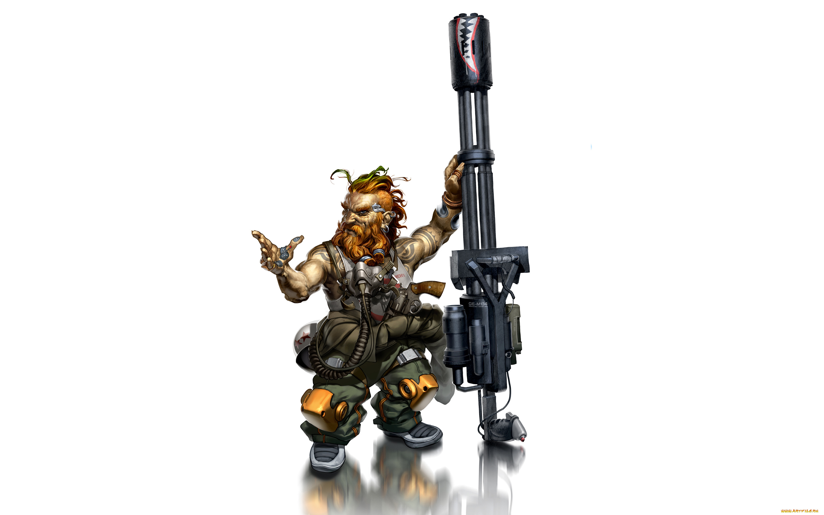 Человек, с, оружием, фэнтези, люди, бородатый, человек, оружие