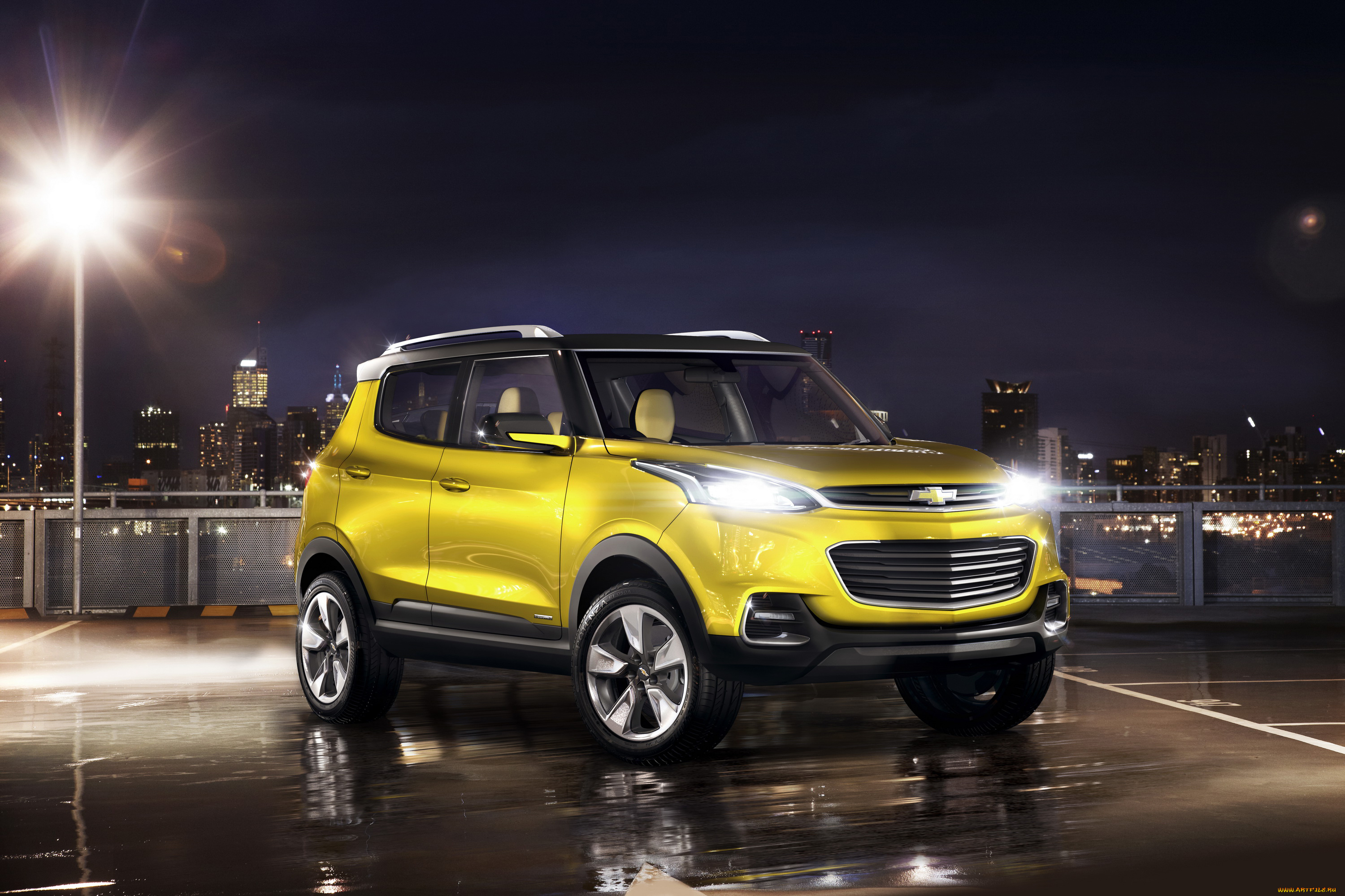 2014, chevrolet, adra, автомобили, chevrolet, тюнинг, ночь, желтый, дома, adra