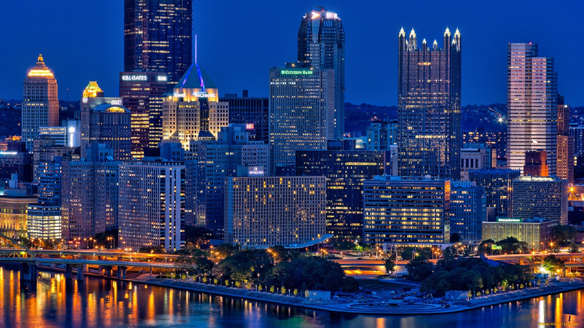 города, питтсбург, , сша, пенсильвания, питтсбург, город