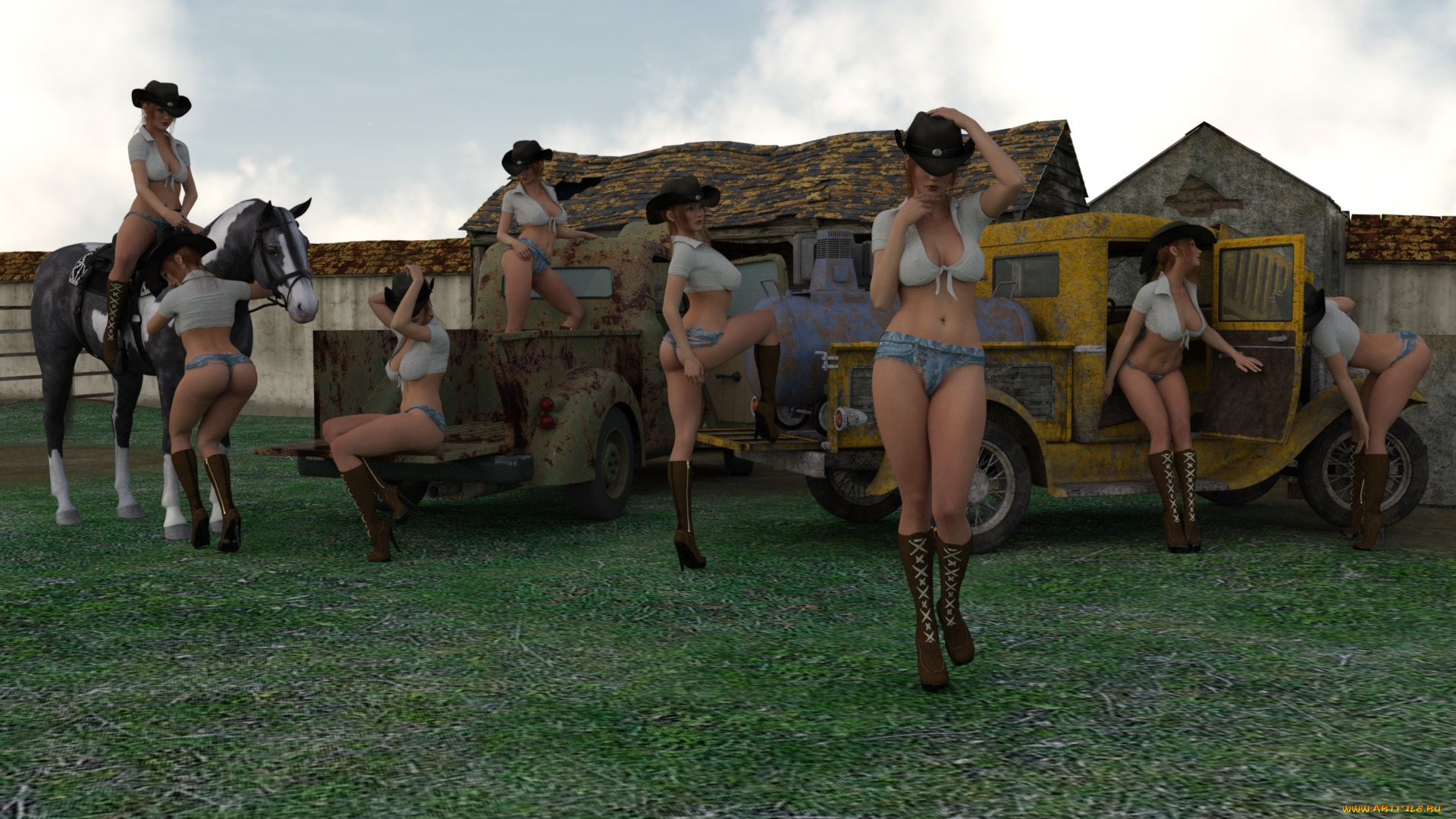 3д, графика, фантазия, , fantasy, фон, взгляд, девушки