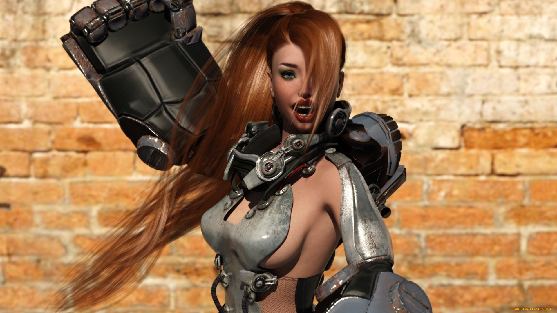 3д, графика, фантазия, , fantasy, фон, взгляд, девушка