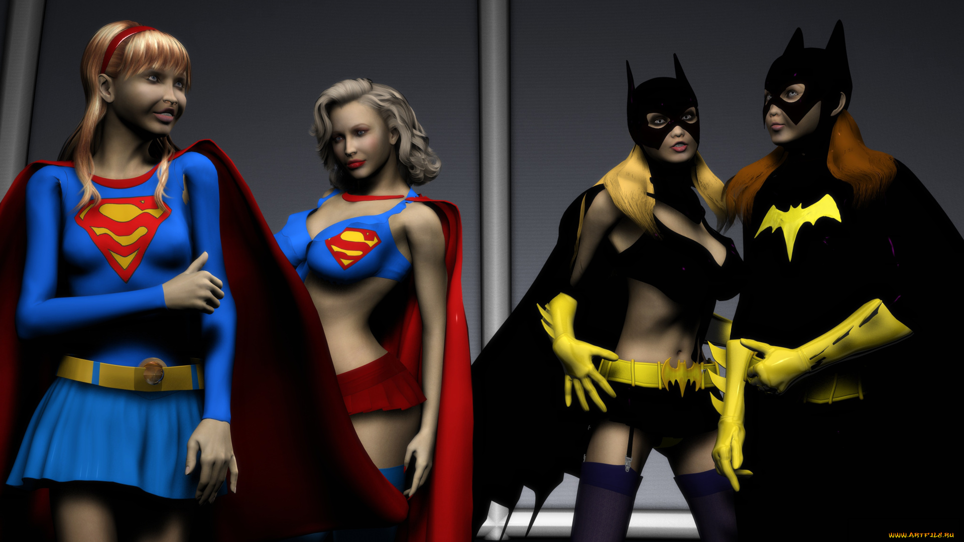 3д, графика, фантазия, , fantasy, взгляд, девушки, фон