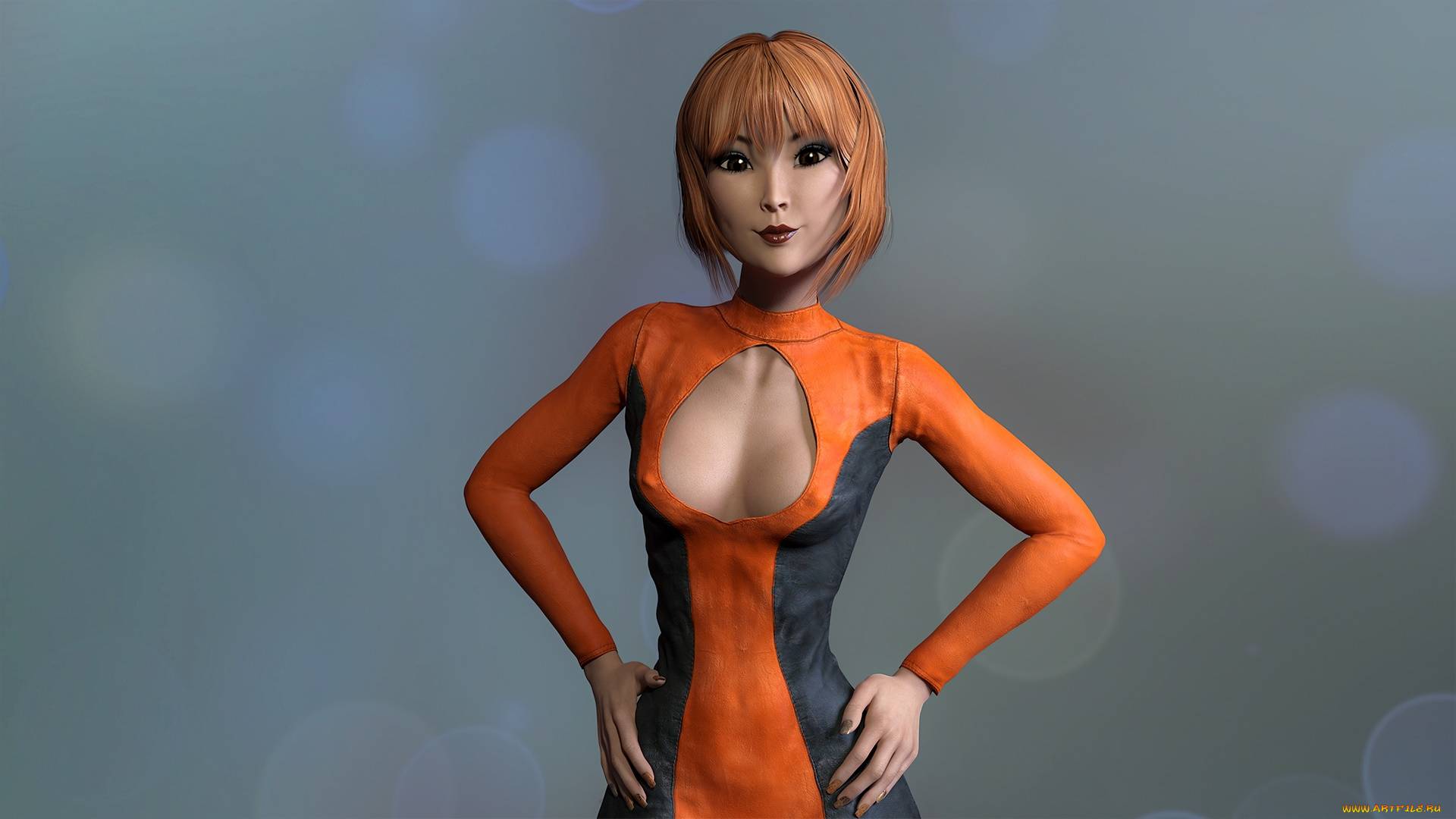 3д, графика, люди, , people, девушка, взгляд, фон