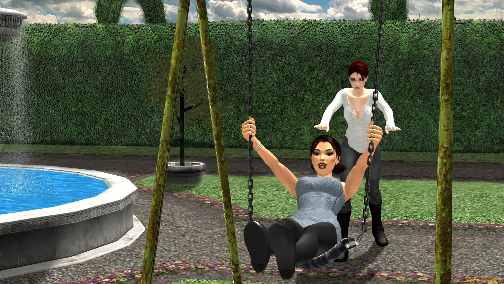 3д, графика, люди, , people, взгляд, фон, девушки