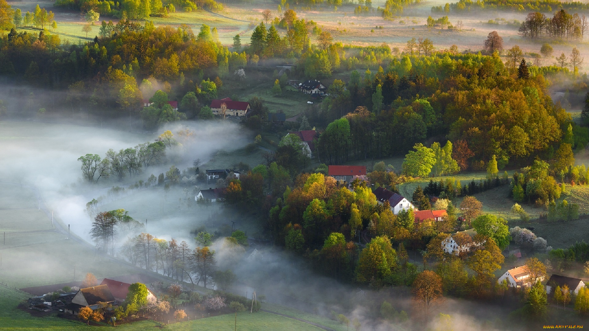 города, -, пейзажи, landscape, canon, mist, light, spring, iza, darek