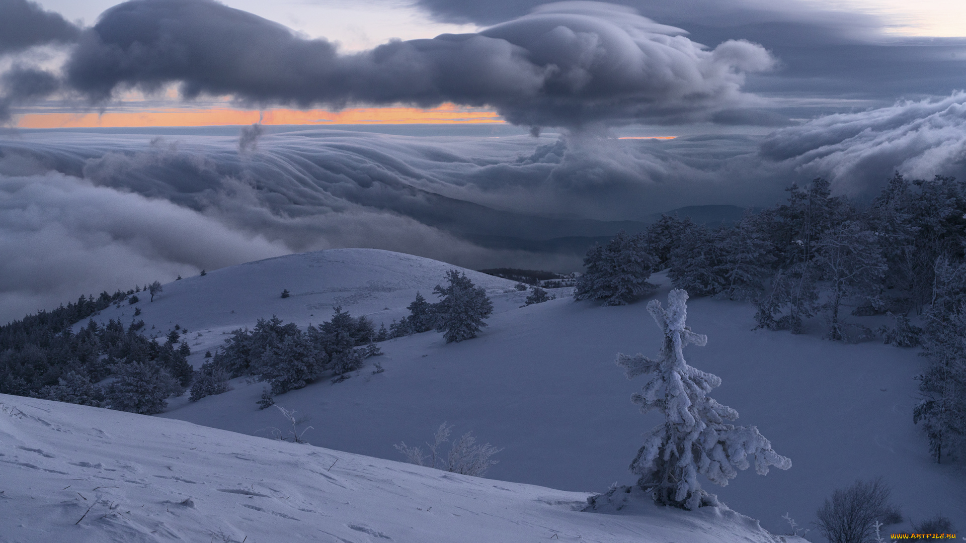 природа, зима, горы