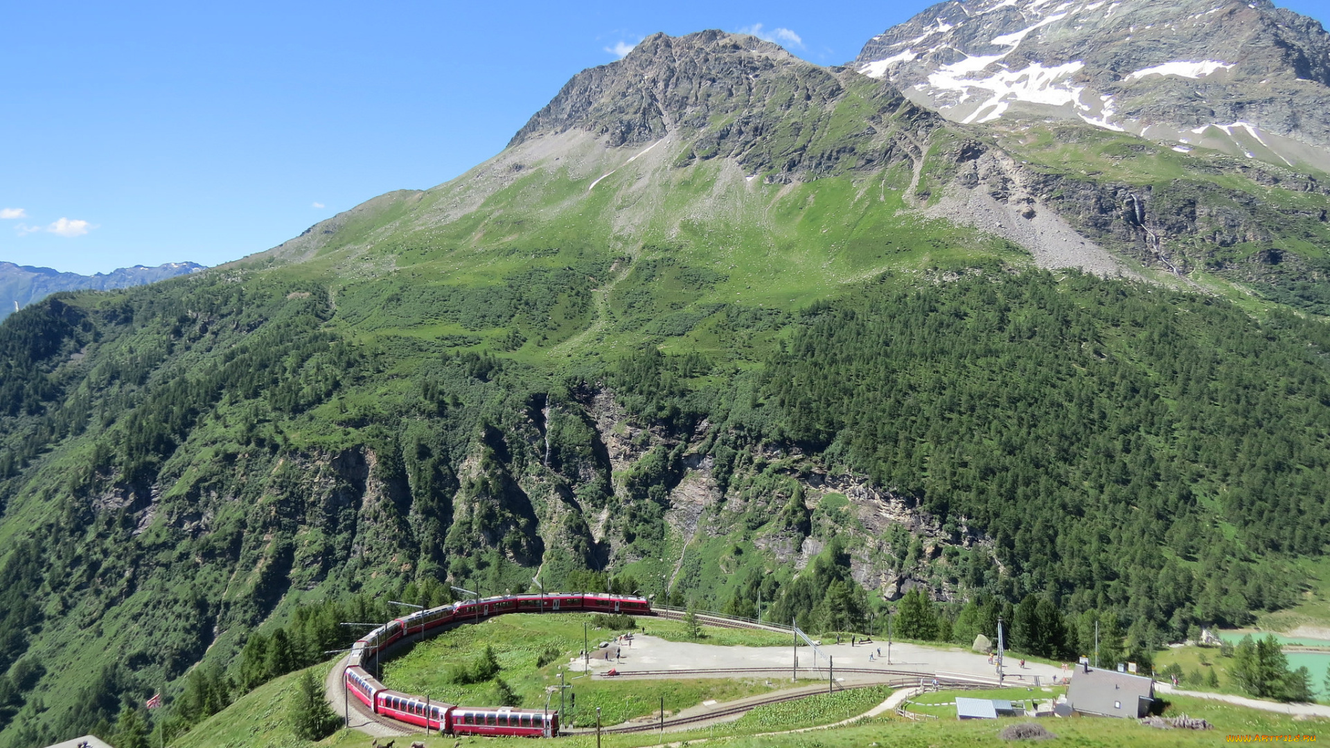 техника, поезда, горы, поезд