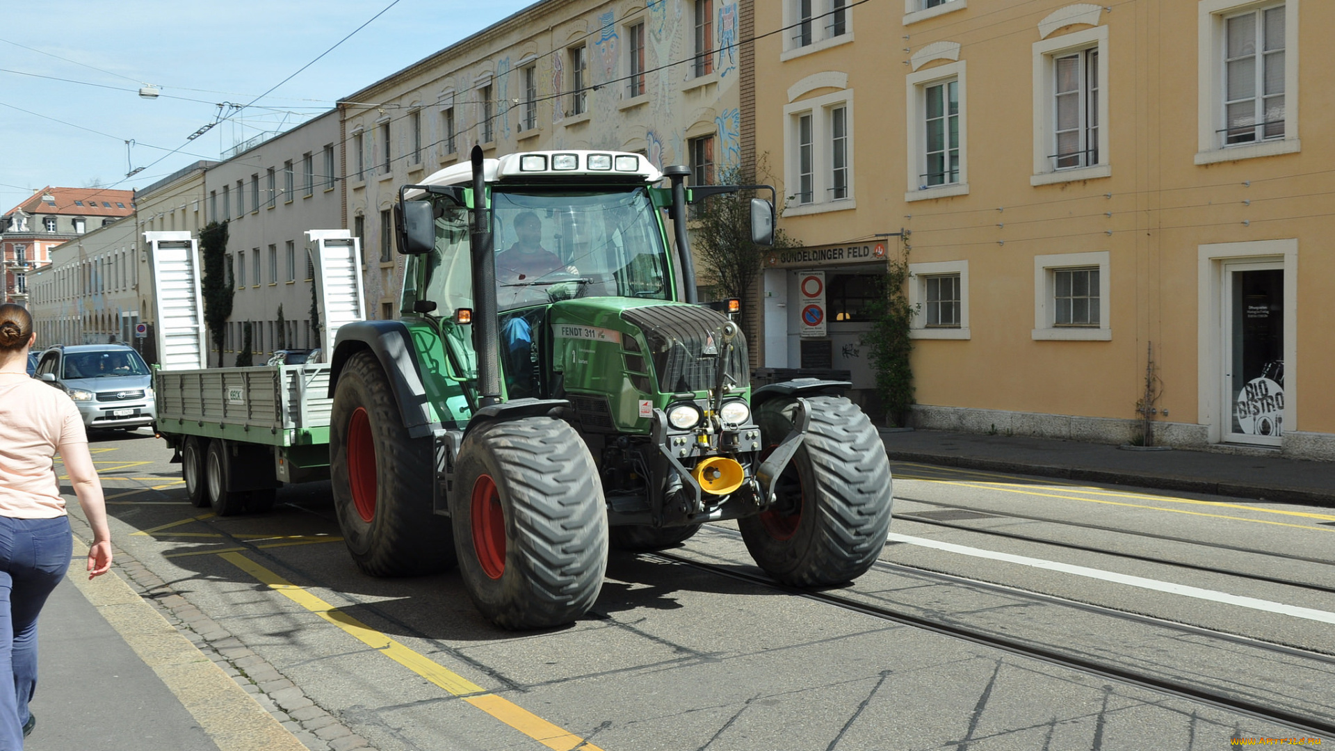 техника, тракторы, город, улица, трактор