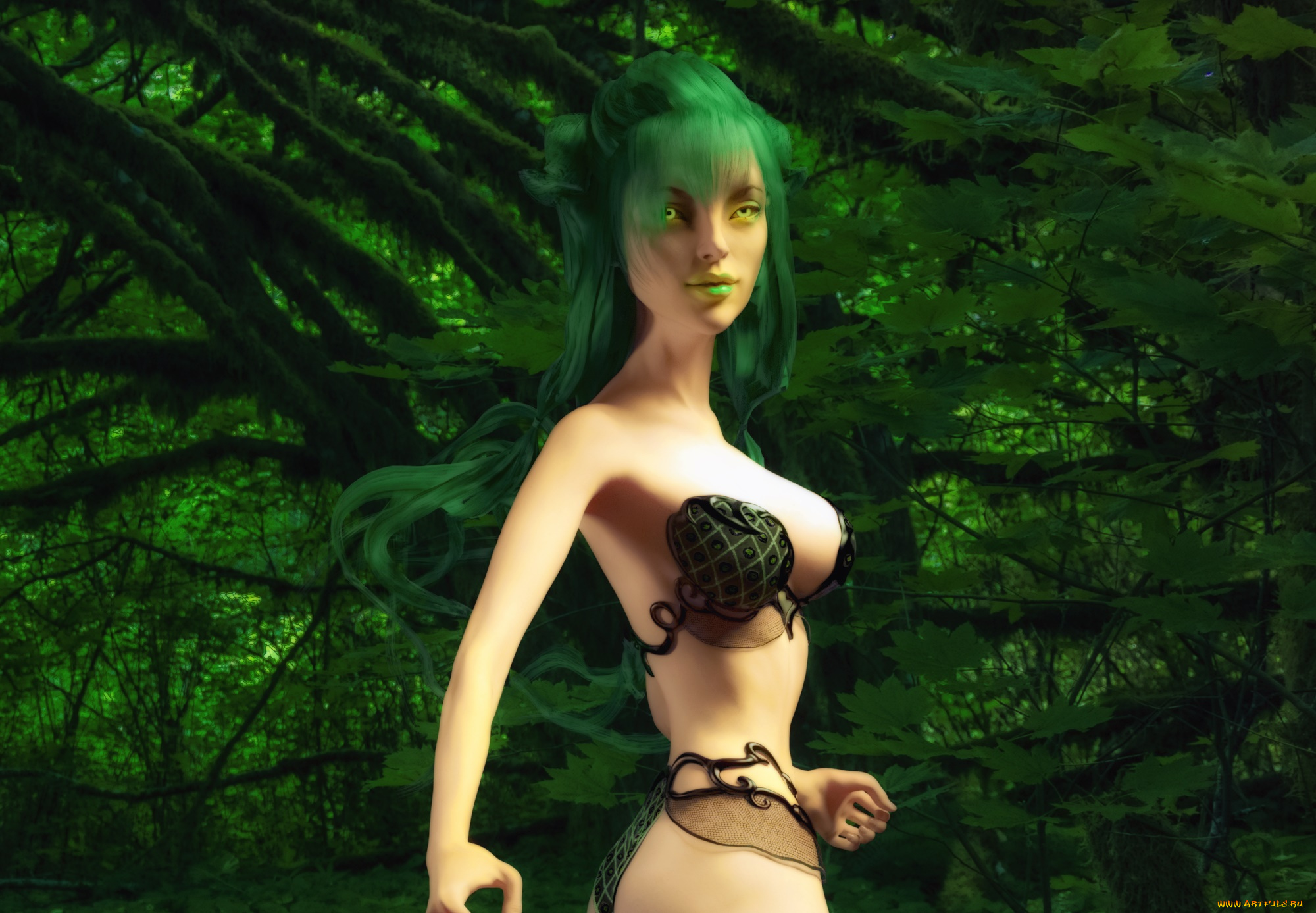 3д, графика, фантазия, , fantasy, девушка, взгляд, фон