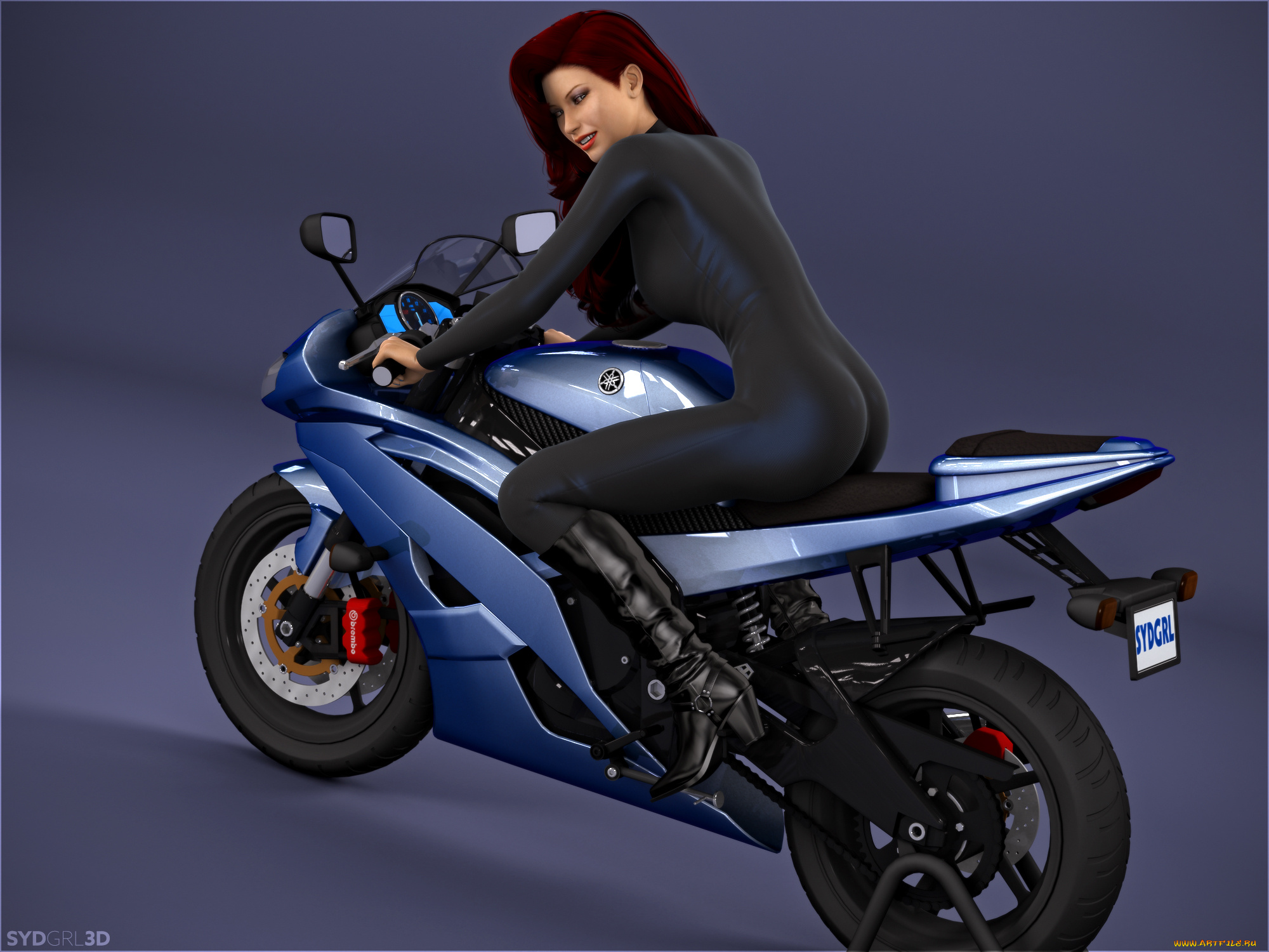 3д, графика, люди-авто, мото, , people-, car, , , moto, фон, мотоцикл, взгляд, девушка