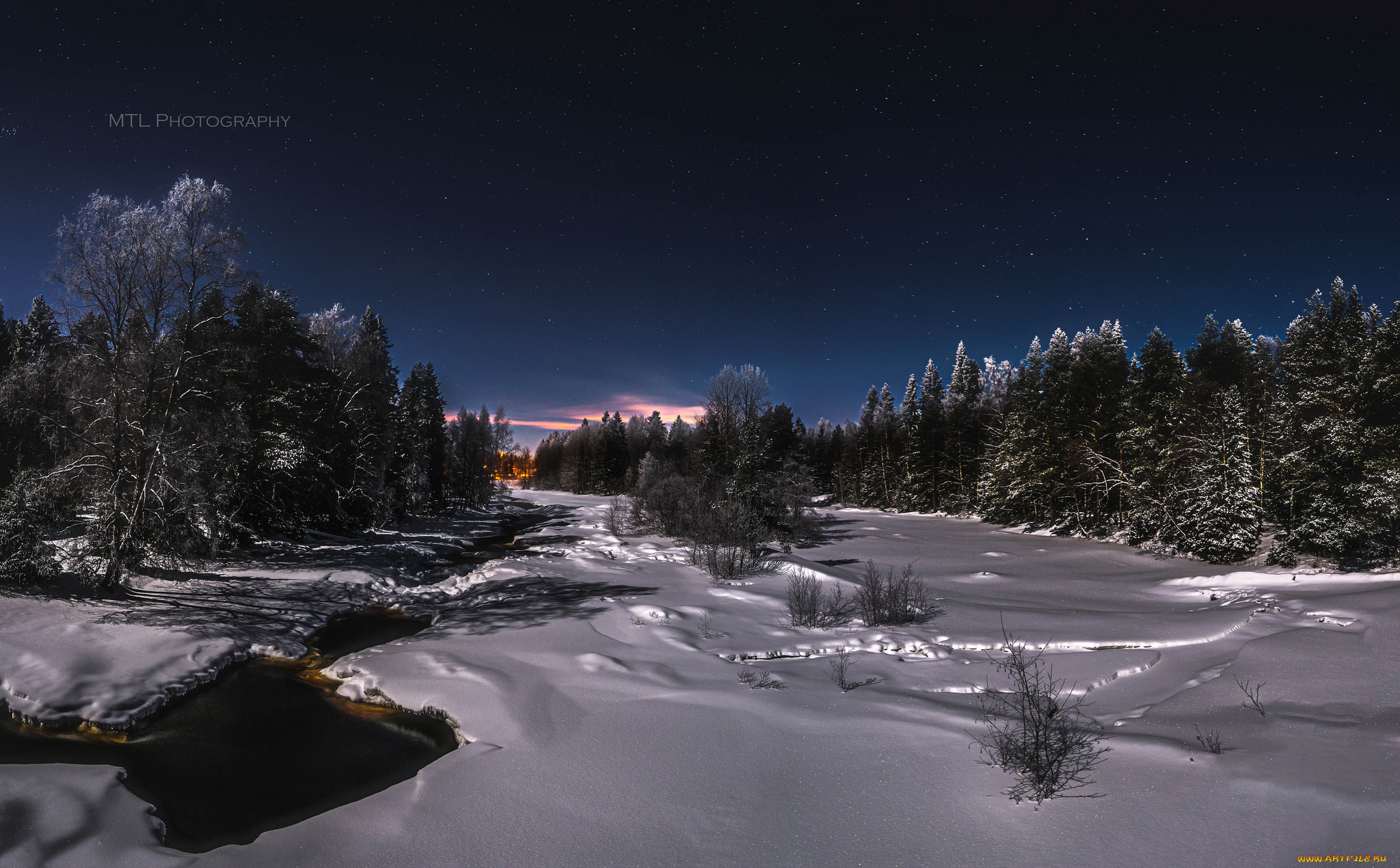 природа, зима, снег, лес