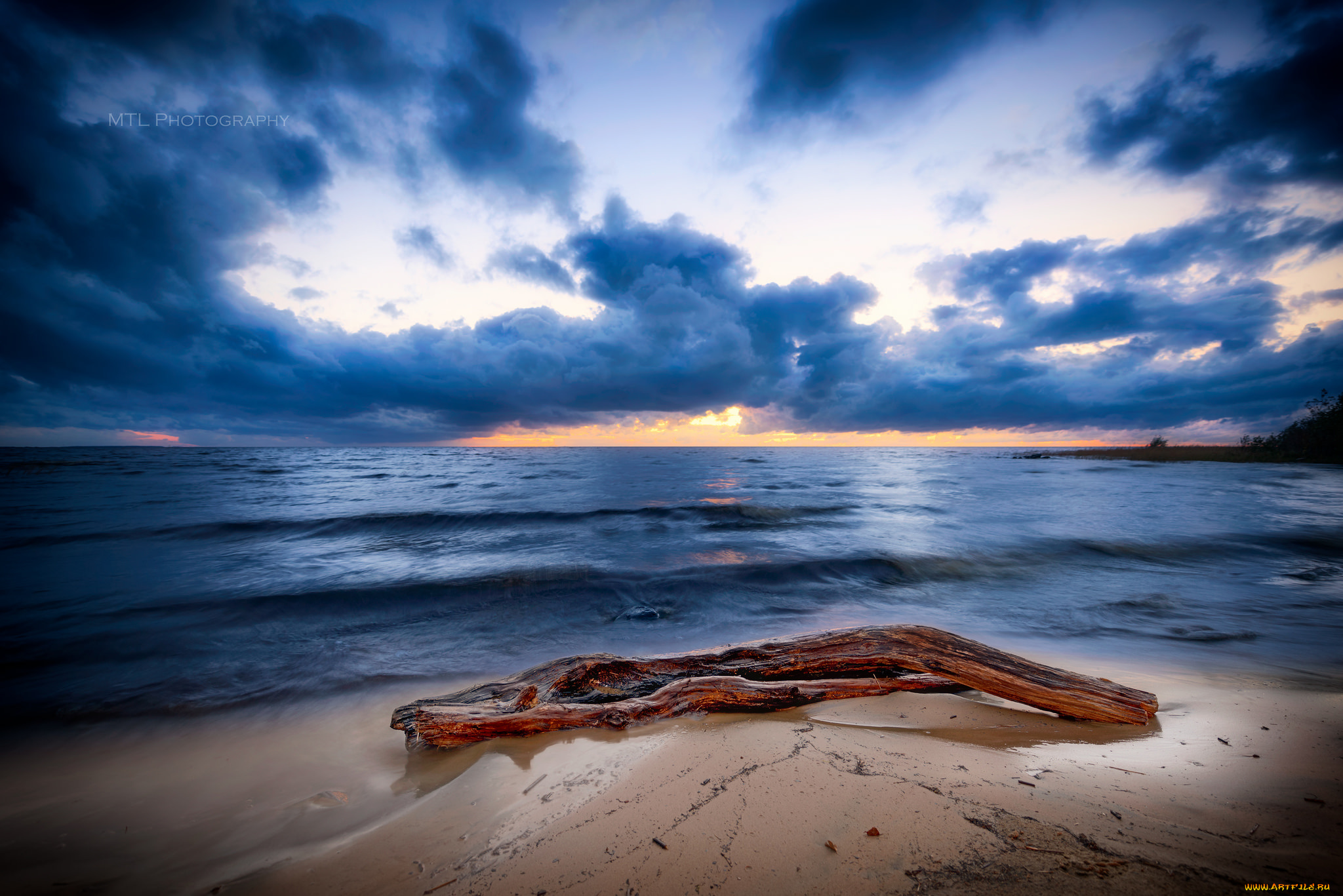 природа, побережье, облака, море