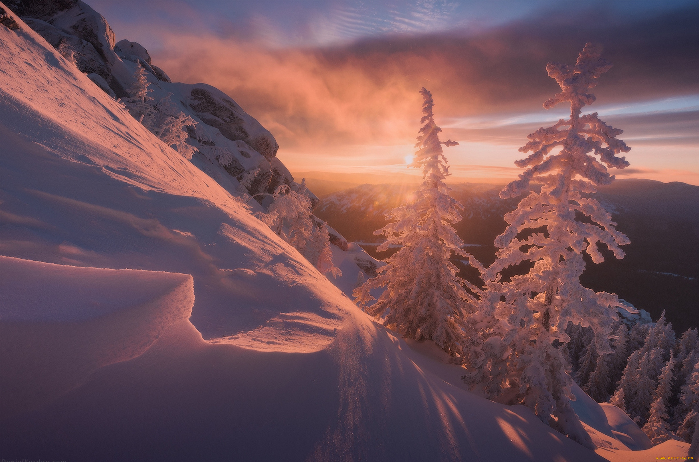 природа, зима, снег