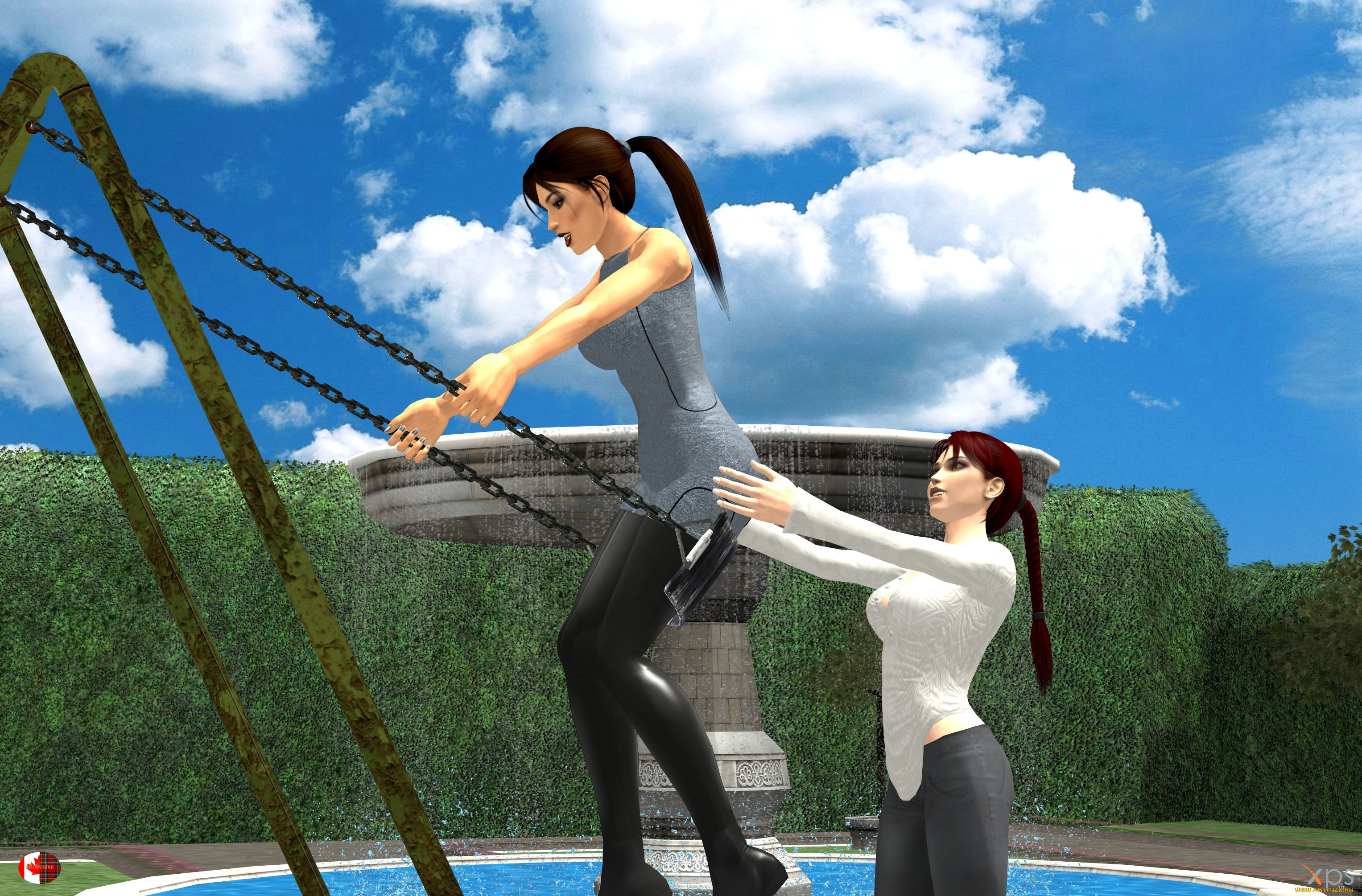 3д, графика, люди, , people, девушки, взгляд, фон