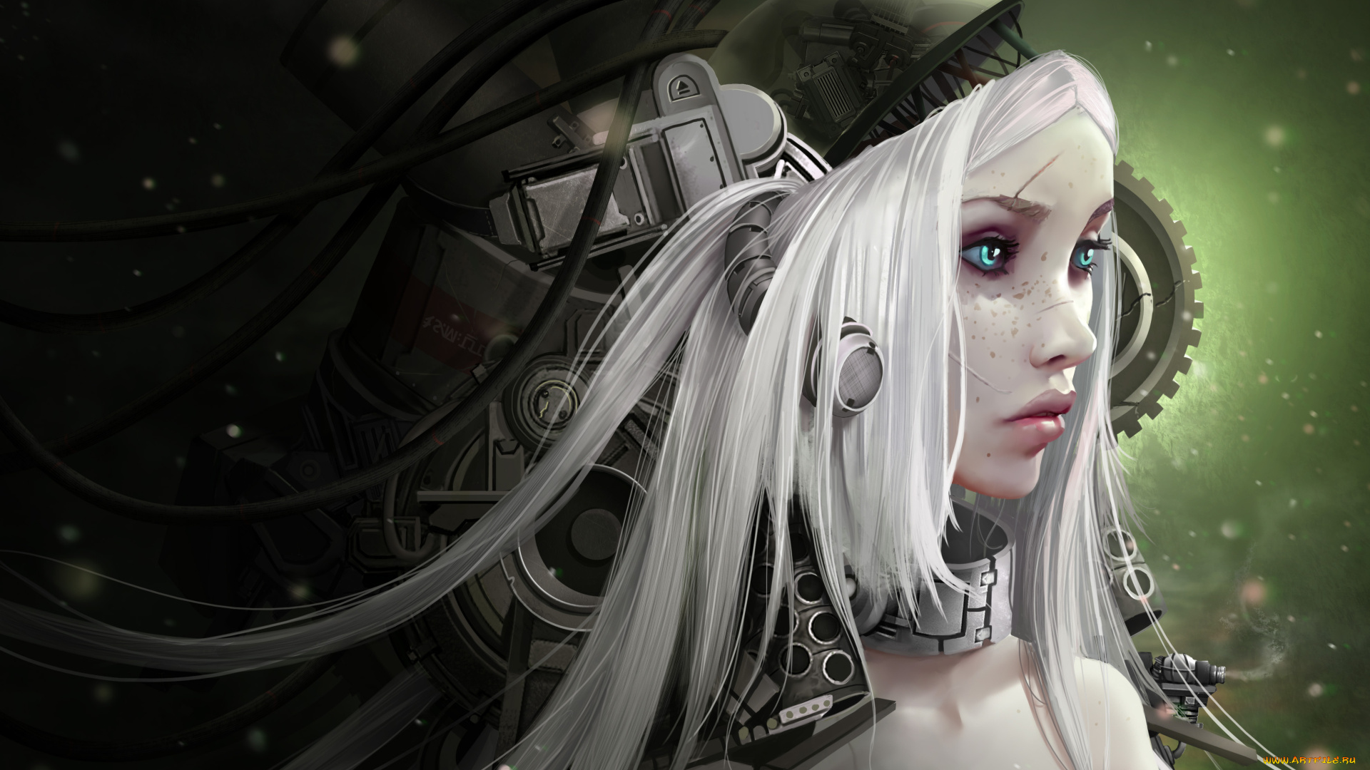 фэнтези, роботы, , киборги, , механизмы, девушка, фон, робот