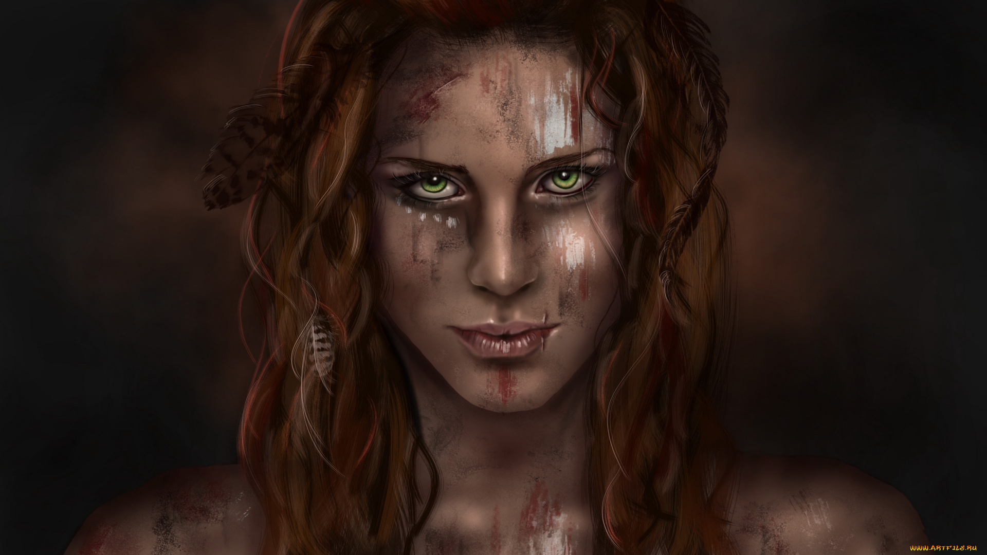 фэнтези, девушки, взгляд, фон, девушка