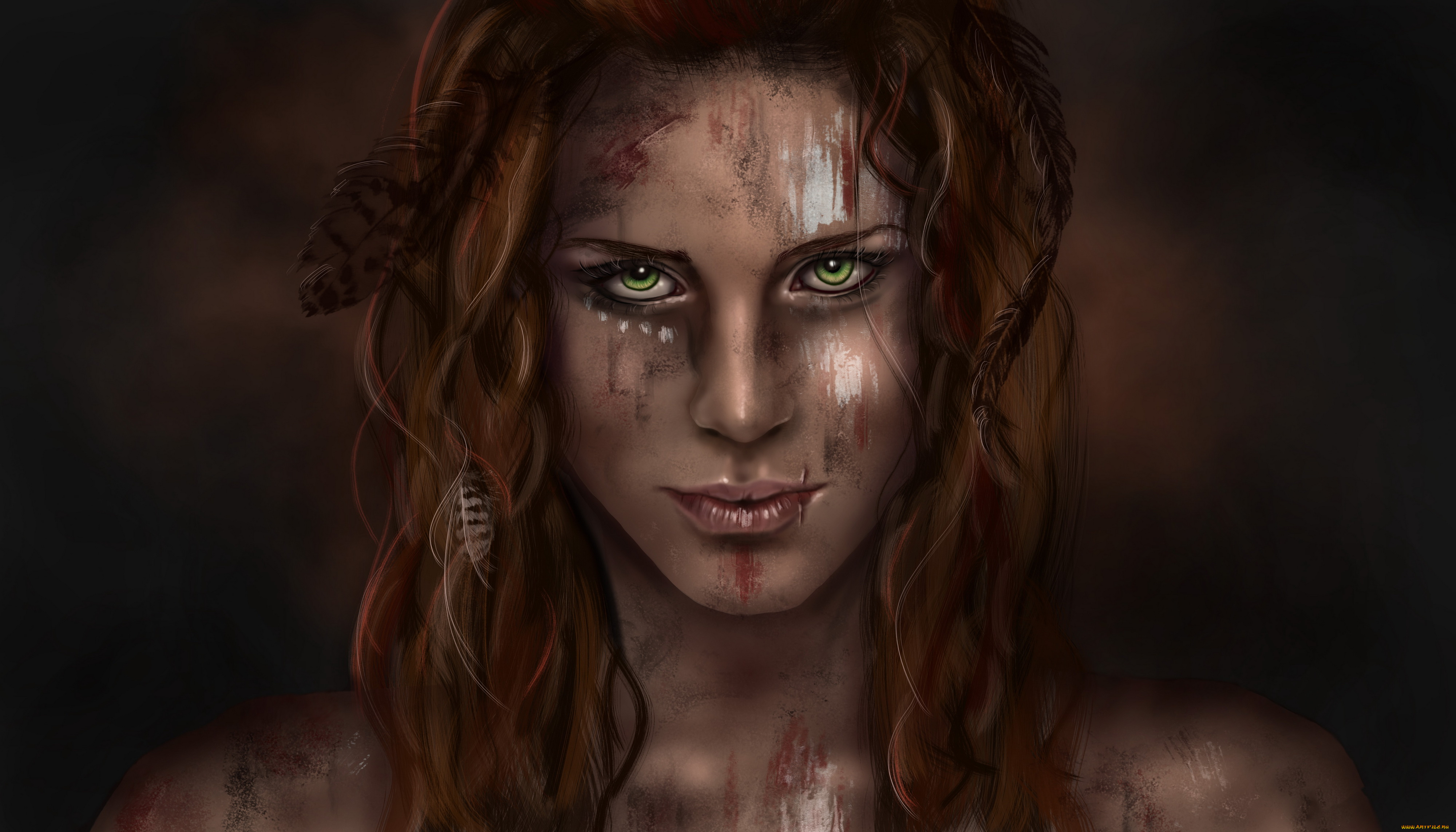 фэнтези, девушки, взгляд, фон, девушка