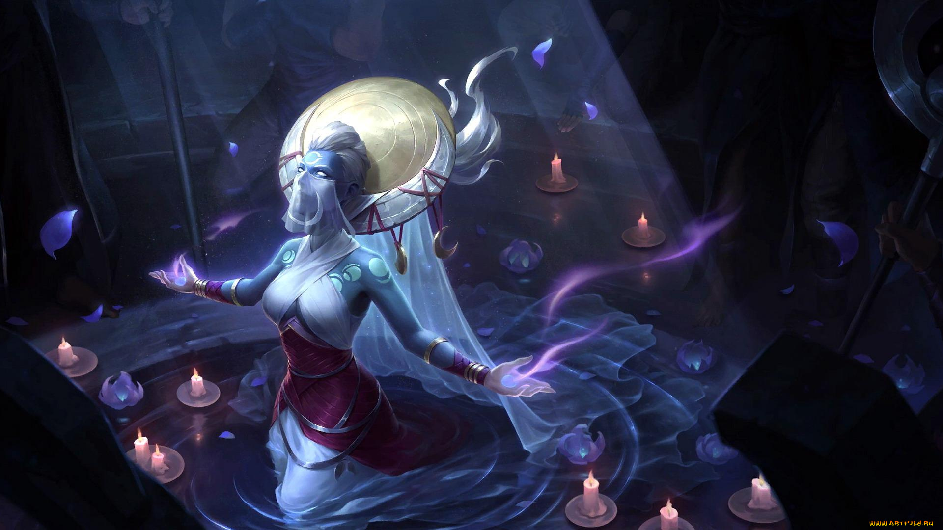 видео, игры, league, of, legends, , legends, of, runeterra, девушка, магия, свечи