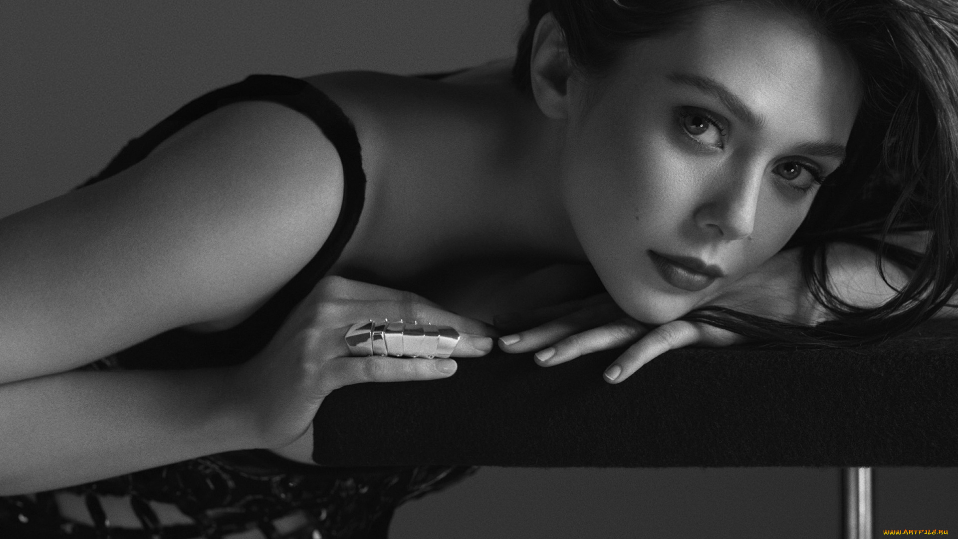 девушки, elizabeth, olsen, монохром