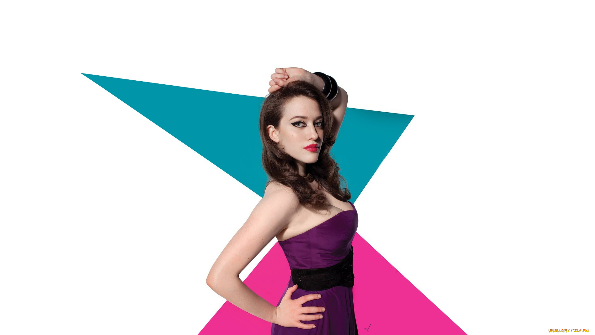 девушки, kat, dennings, поза, декольте