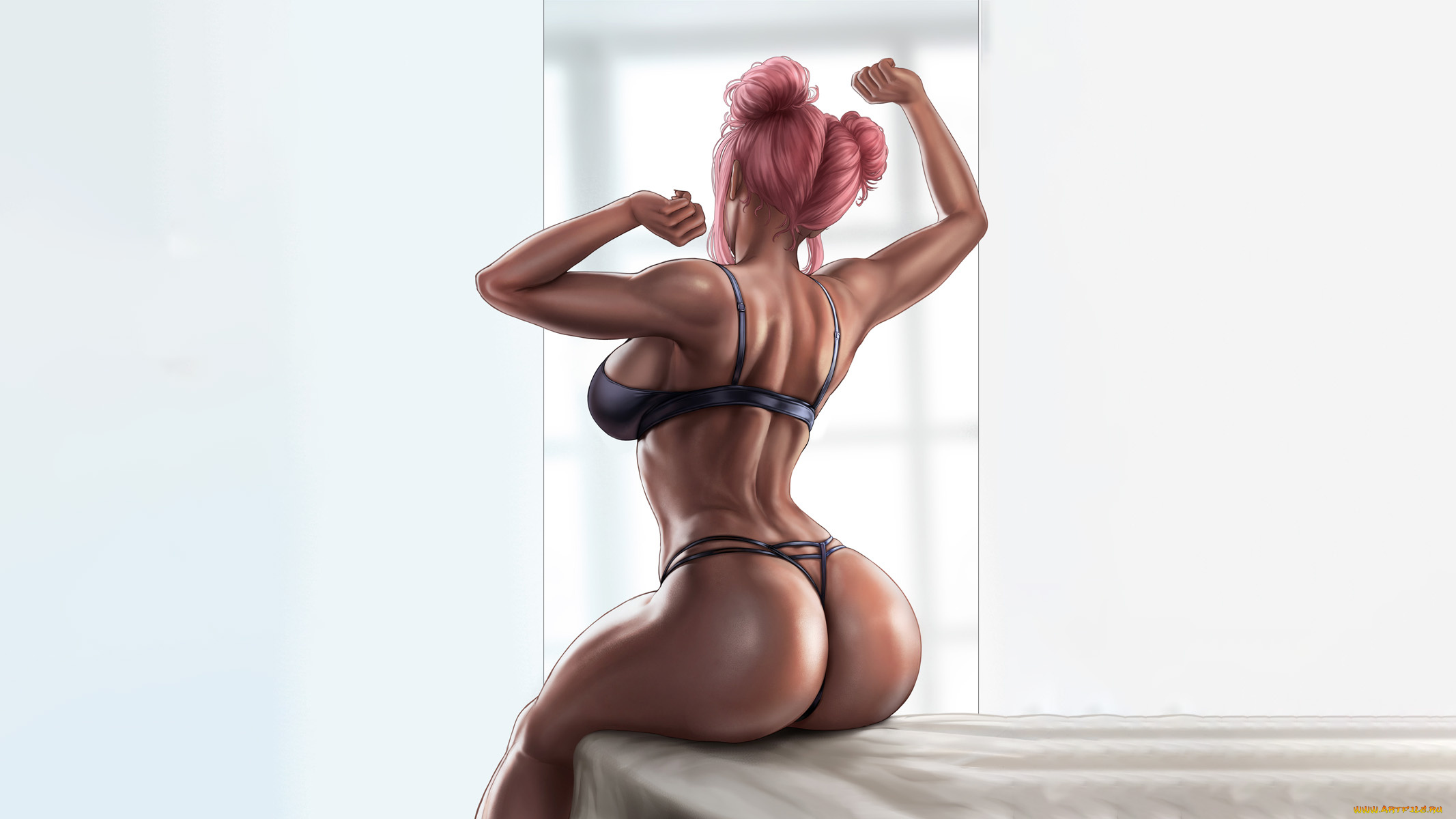 рисованное, люди, красивая, девушка