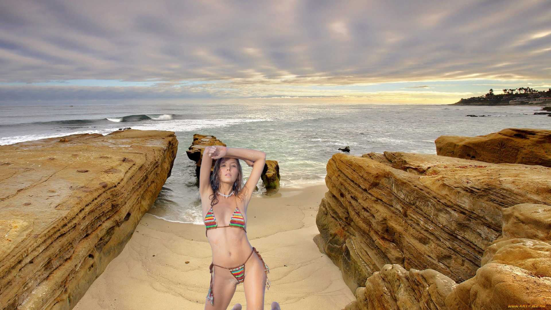 девушки, katya, clover, , катя, скаредина, море, скалы, поза, бикини