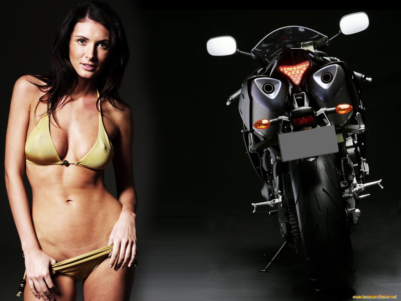 мотоциклы, мото, девушкой