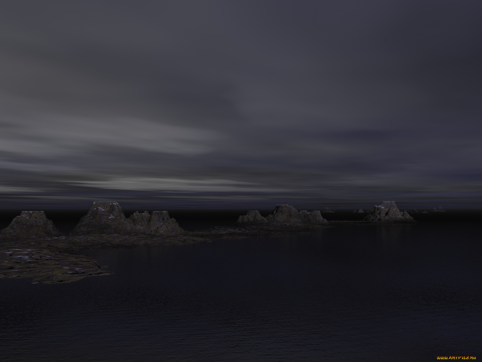 3д, графика, nature, landscape, природа, вечер