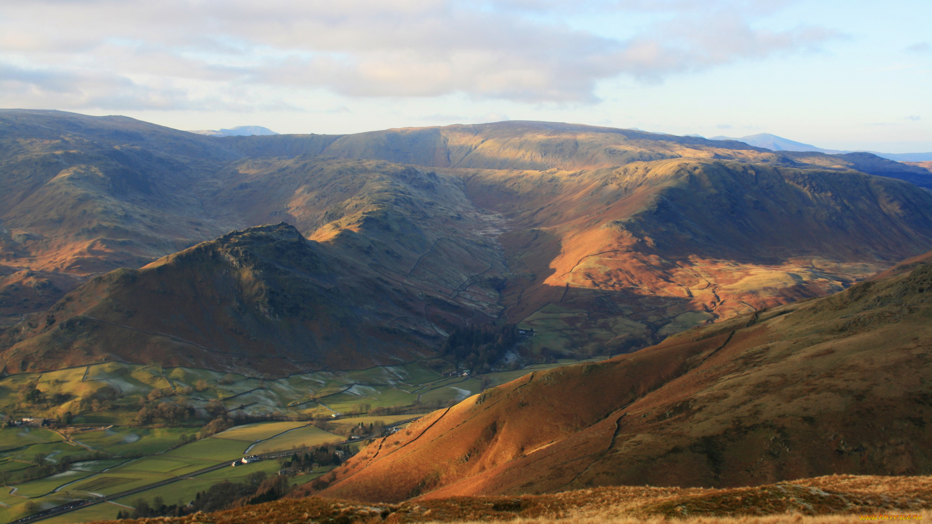 природа, горы, овраг