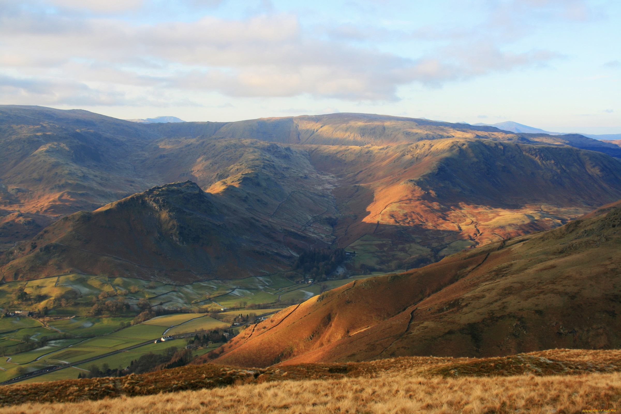 природа, горы, овраг