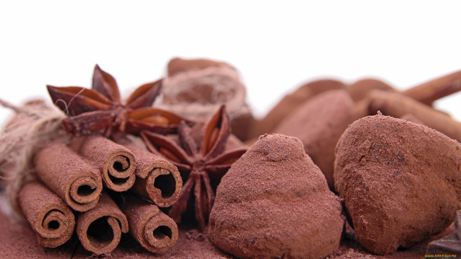 еда, конфеты, шоколад, сладости, какао, трюфеля, корица