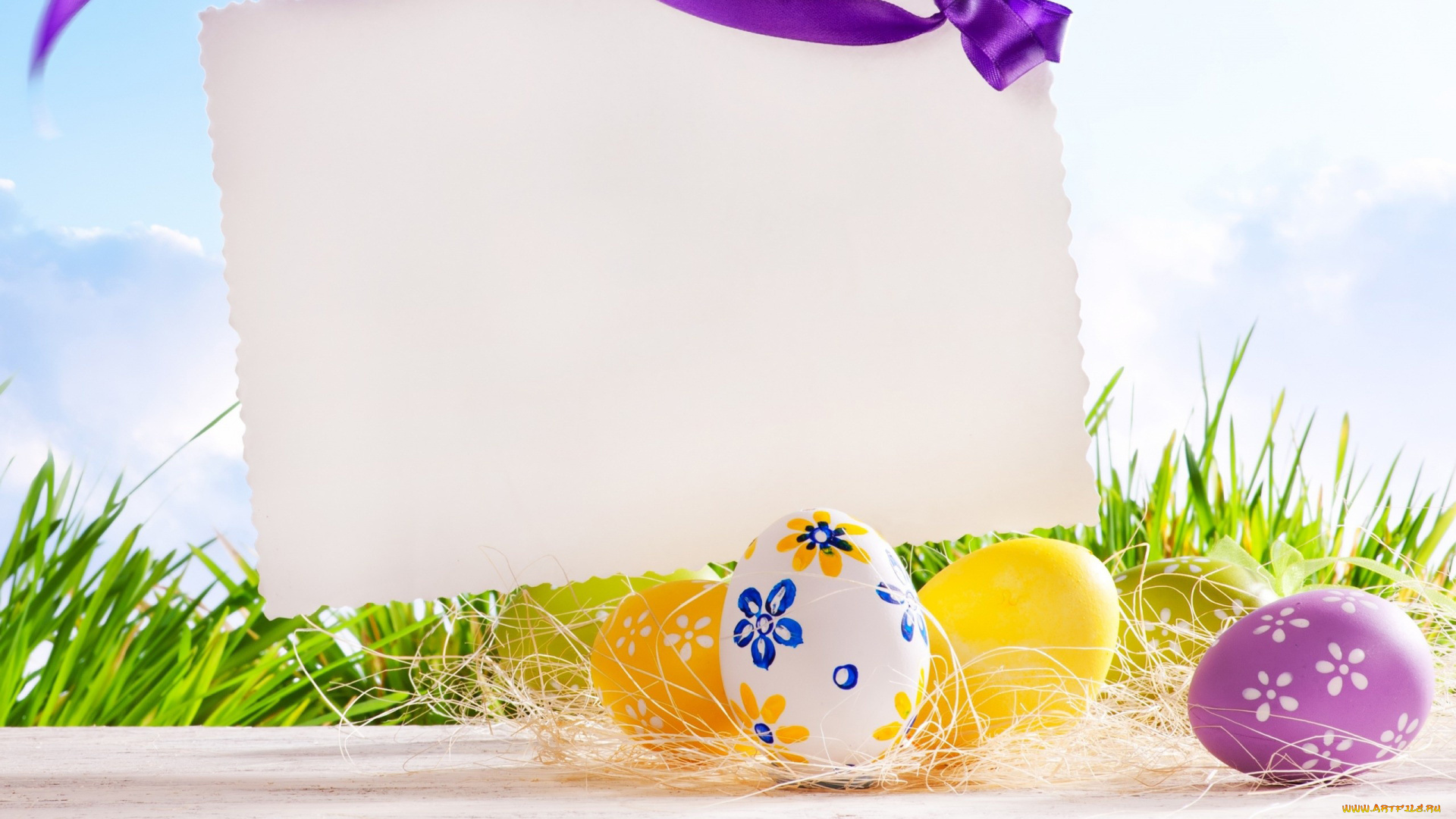 праздничные, пасха, бумага, лента, писанки