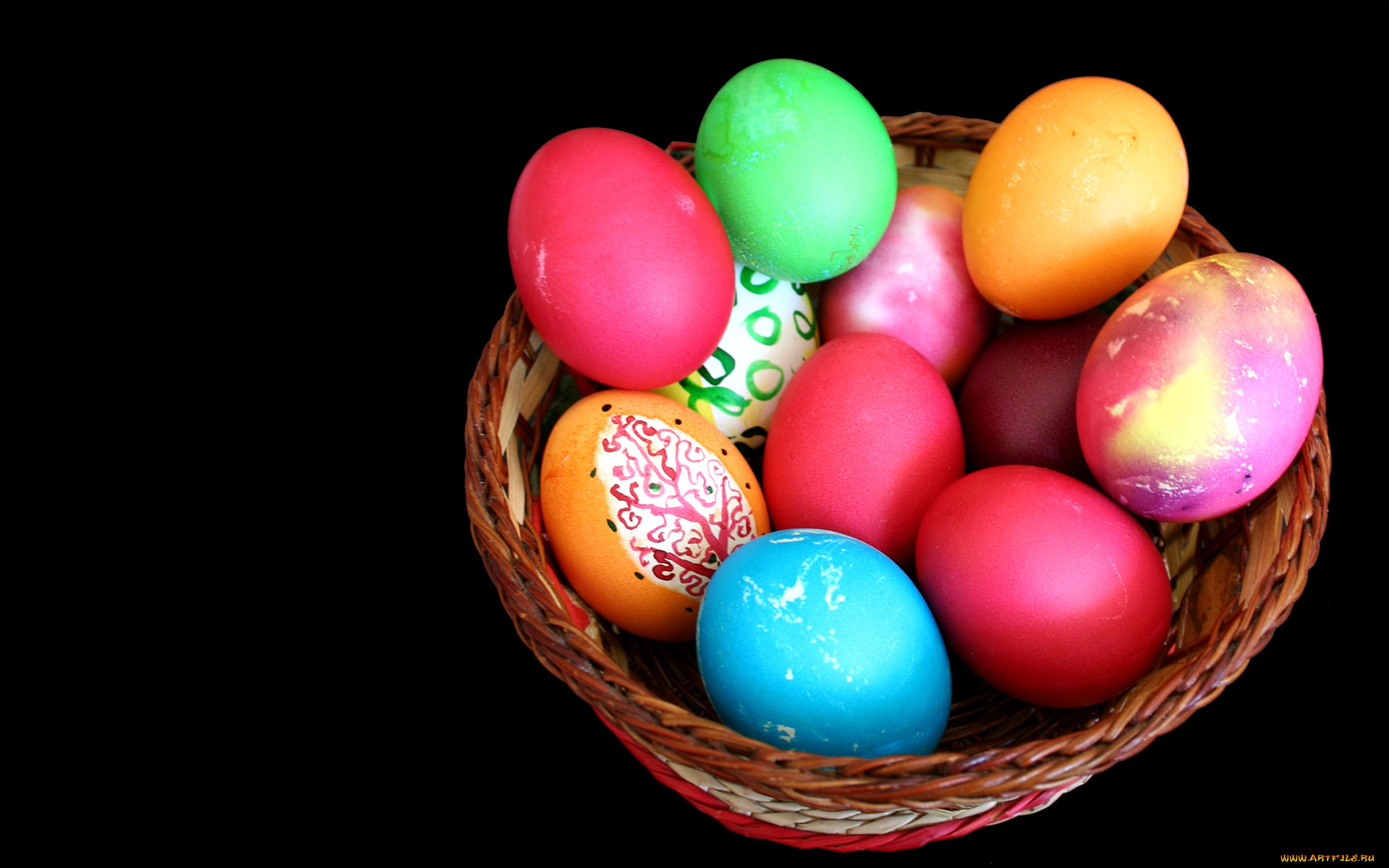 праздничные, пасха, корзинка, яйца