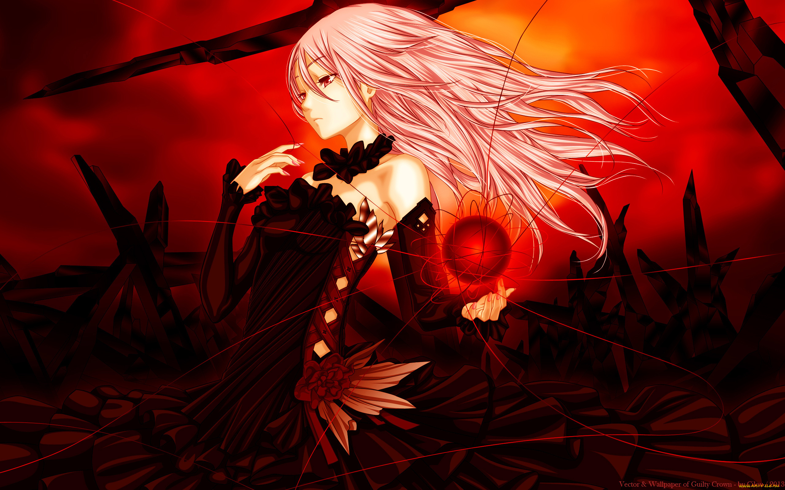 by, cilou, аниме, guilty, crown, yuzuriha, inori